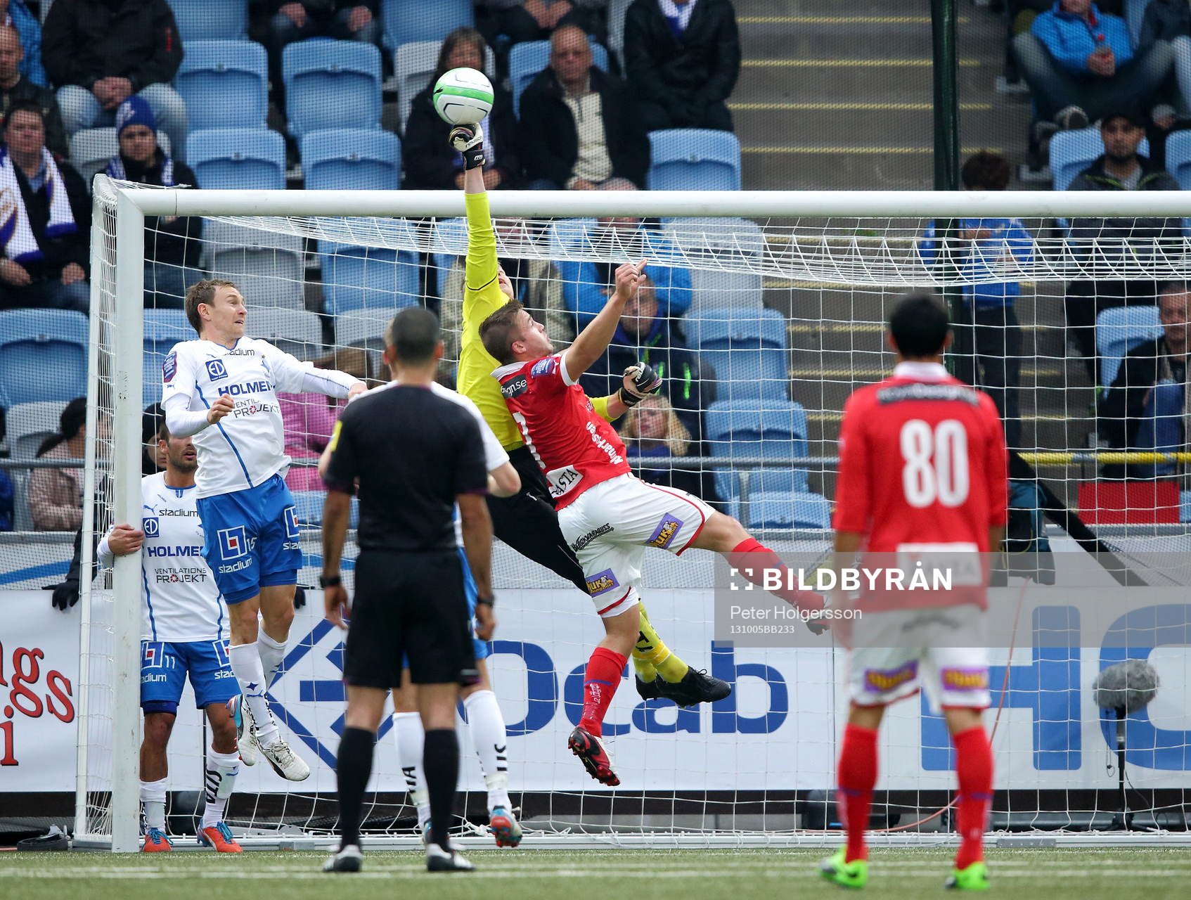 Räddning av Norrköpings målvakt Andreas Lindberg i