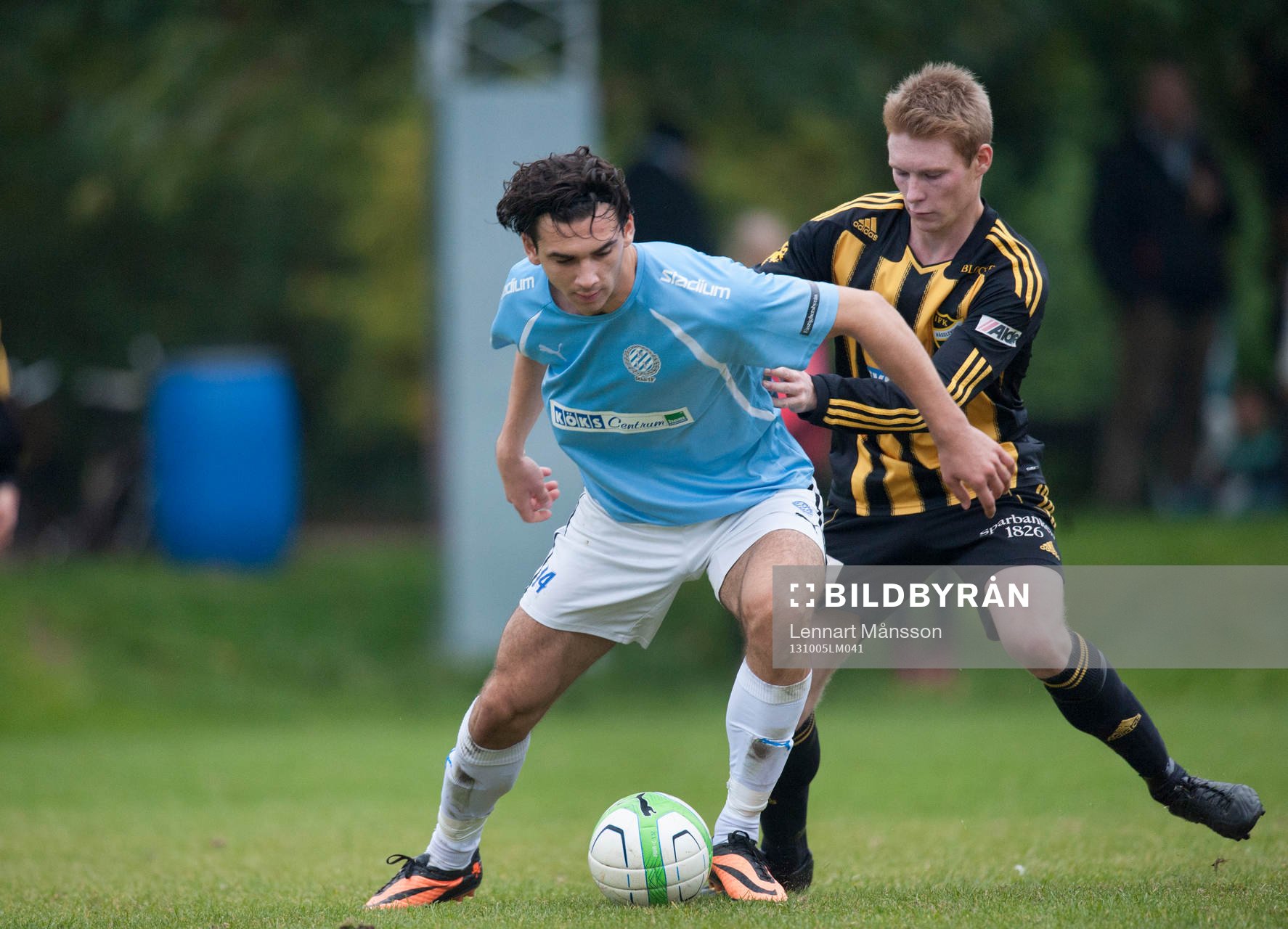  IFK Hässleholms Joel Svensson i matchen i division 3 mellan Råå och IFK Hässleholm 5 oktober 2013.