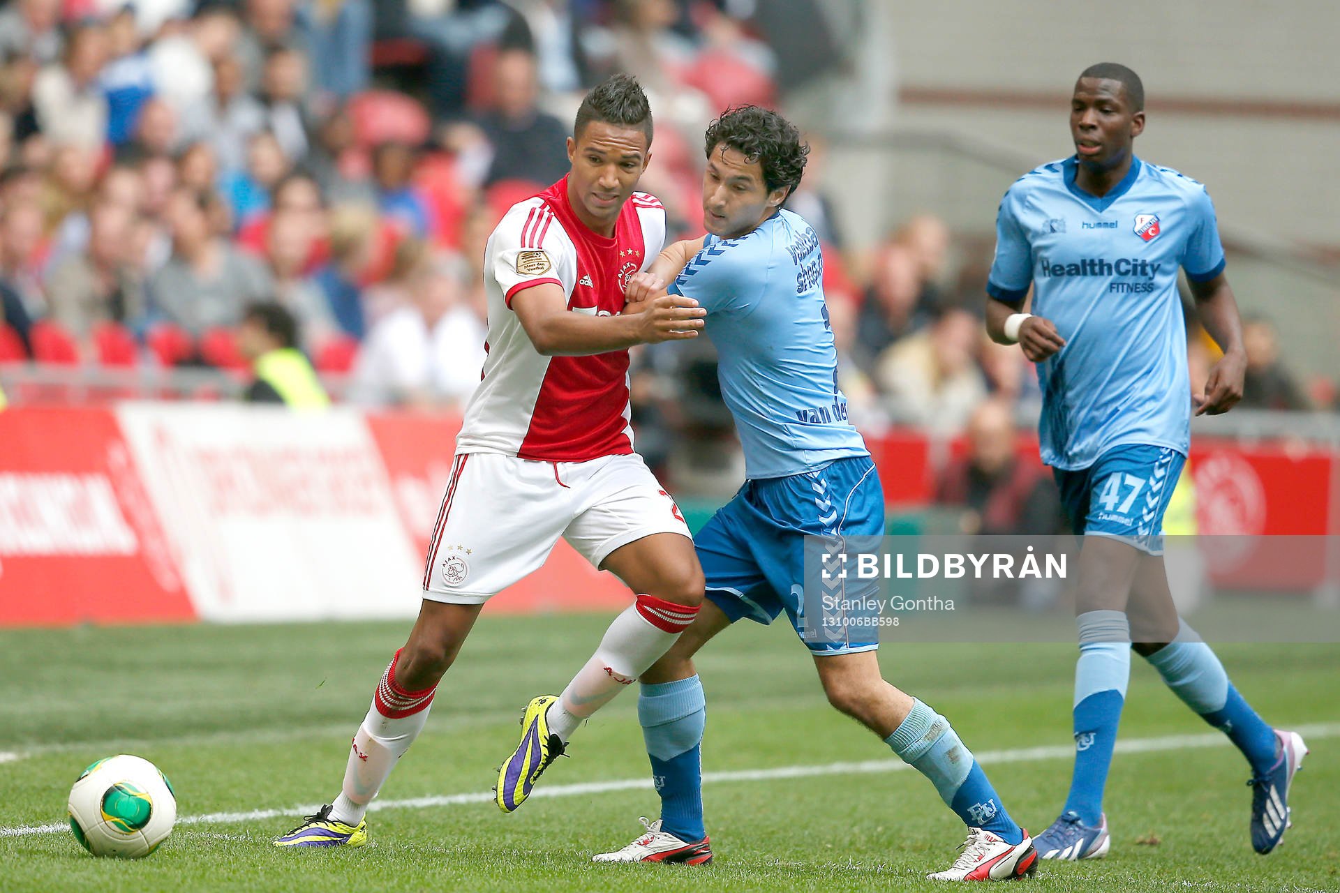  AMSTERDAM, Stadion Arena , seizoen 2013 / 2014 Eredivisie voetbal, 06-10-2013 Ajax - FC Utrecht 3-0. Danny Hoesen en  Mark van der Maarel