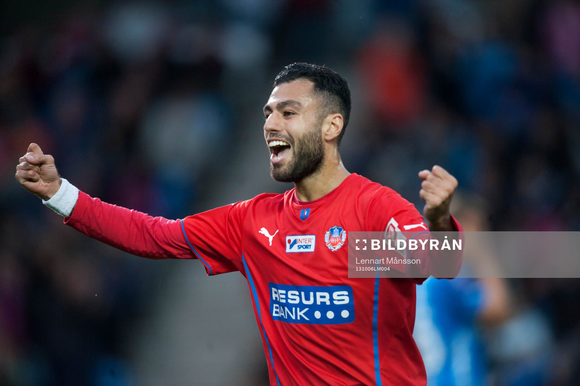 Helsingborgs Imad Khalili har gjort 2-0 och jublar i