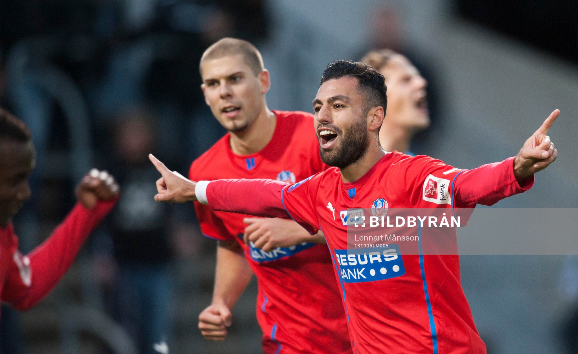 Helsingborgs Imad Khalili har gjort 3-0 och jublar i