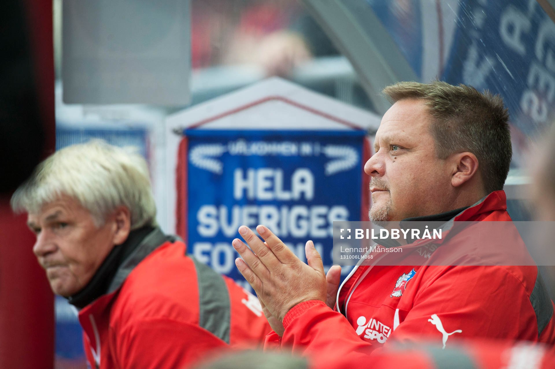 Helsingborgs tränarduo Kalle Björklund och Roar Hansen i