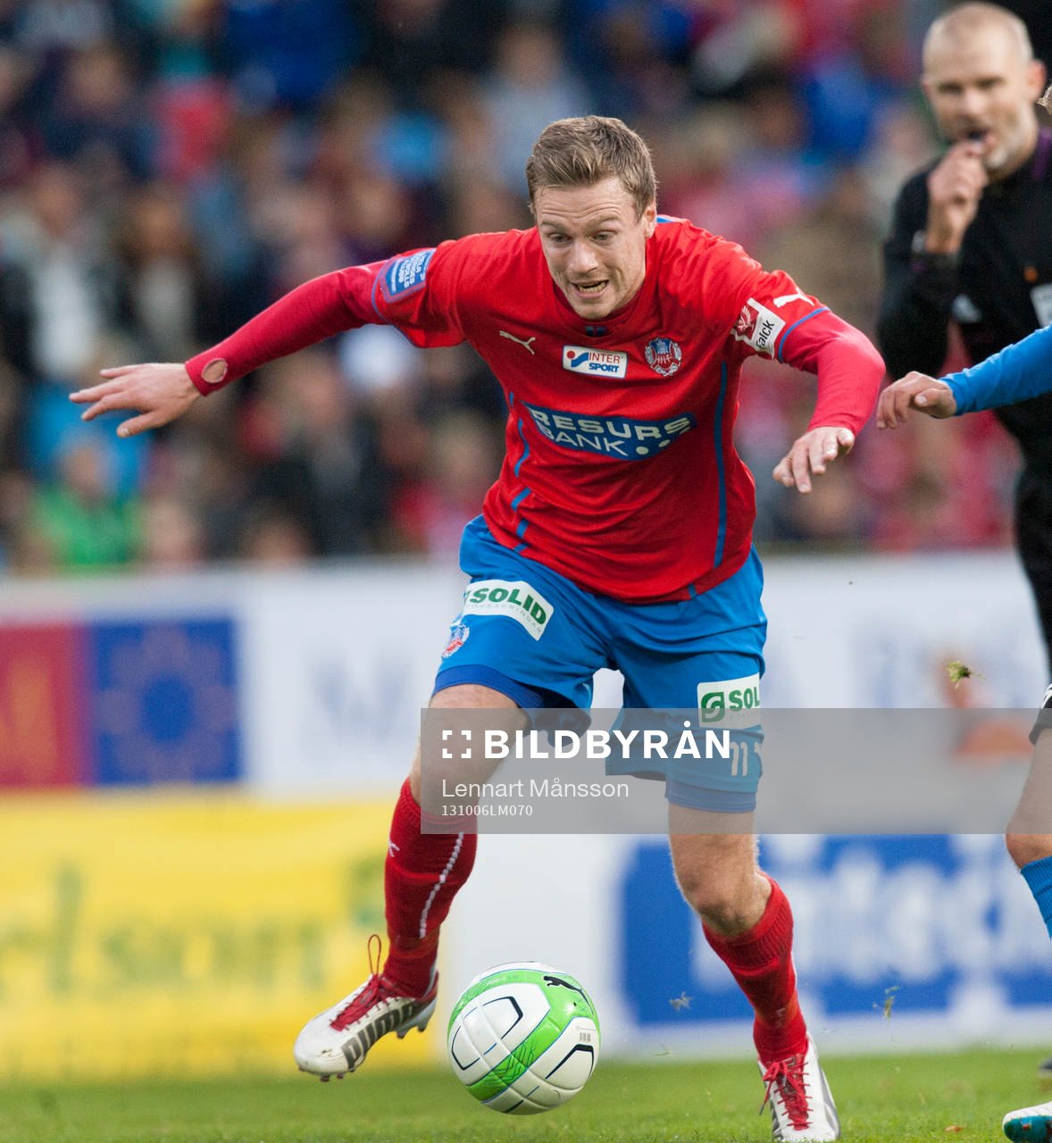 Helsingborgs Arnor Smarasson i matchen i allsvenskan mellan