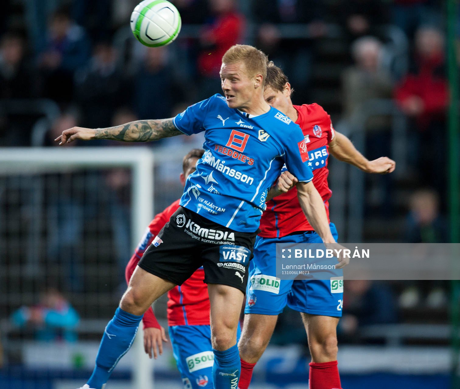 Halmstads Gudjon Baldvinsson i matchen i allsvenskan mellan