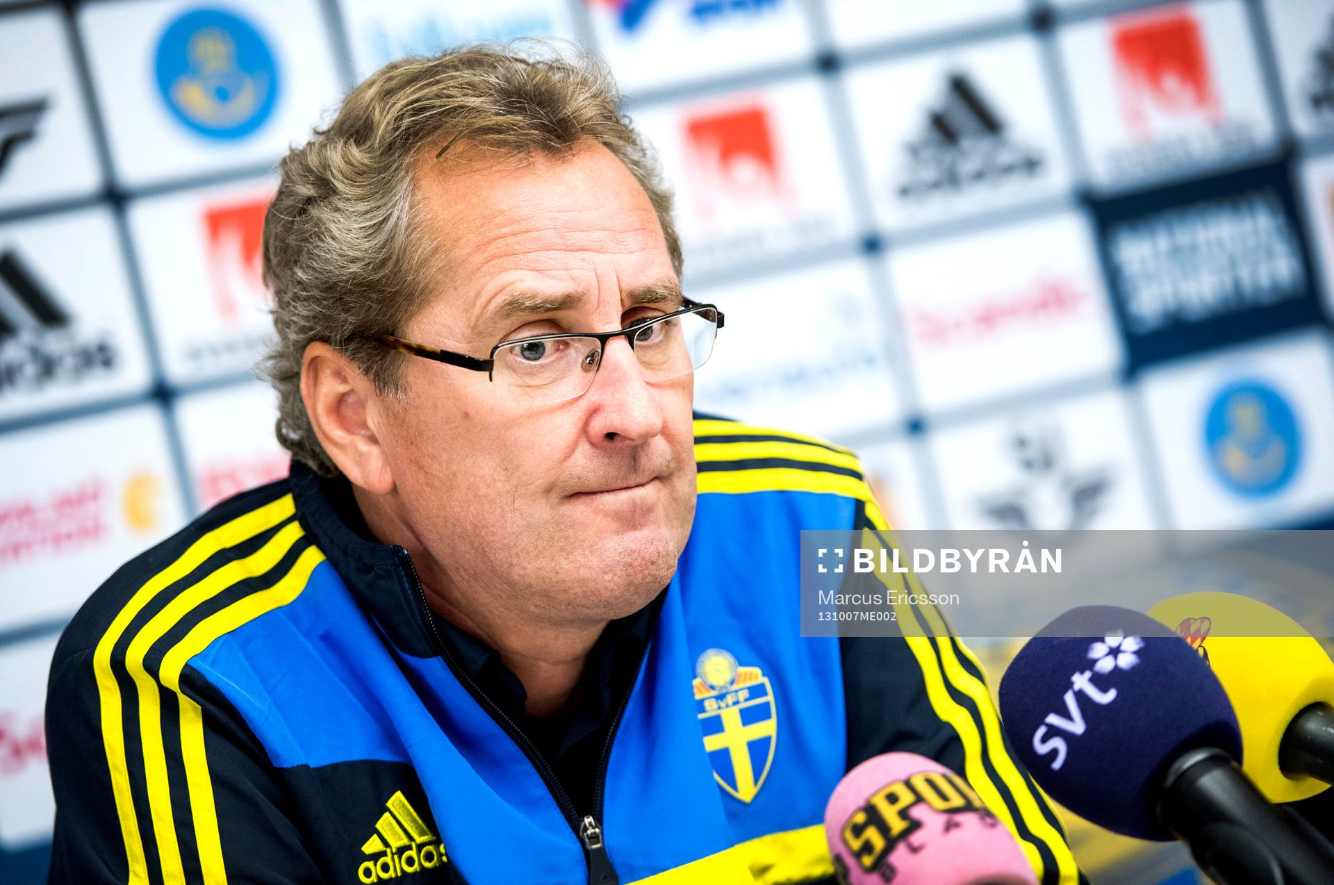 Presskonferens med Sveriges förbundskapten Erik Hamrén