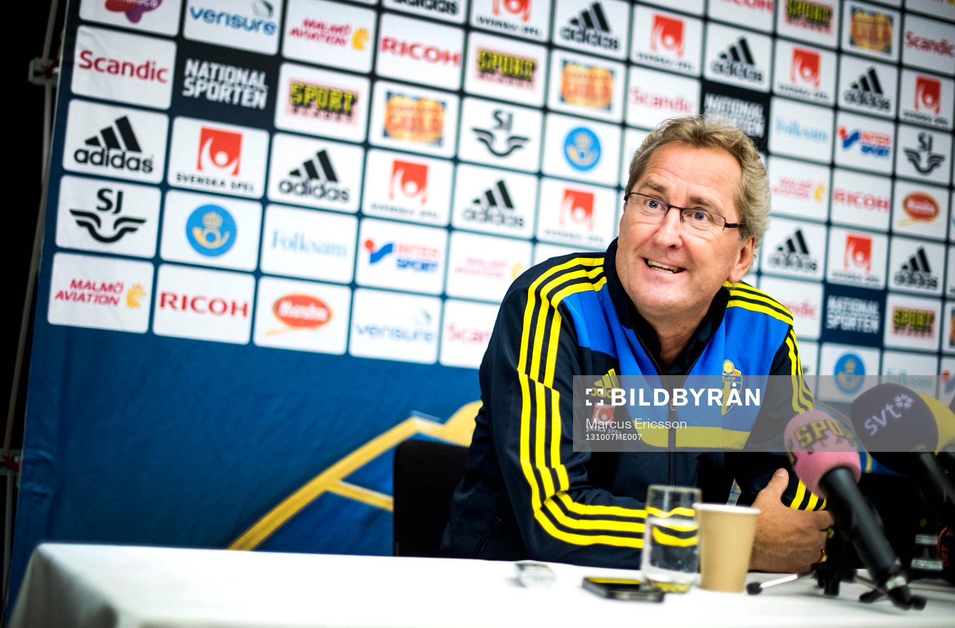 Presskonferens med Sveriges förbundskapten Erik Hamrén