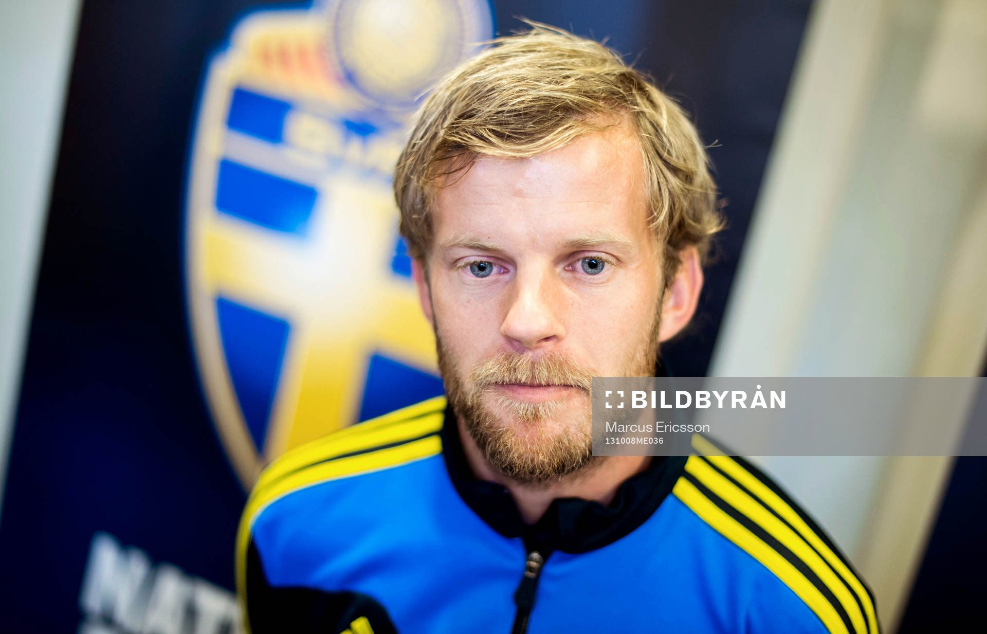 Mikael Antonsson innan Sveriges träning