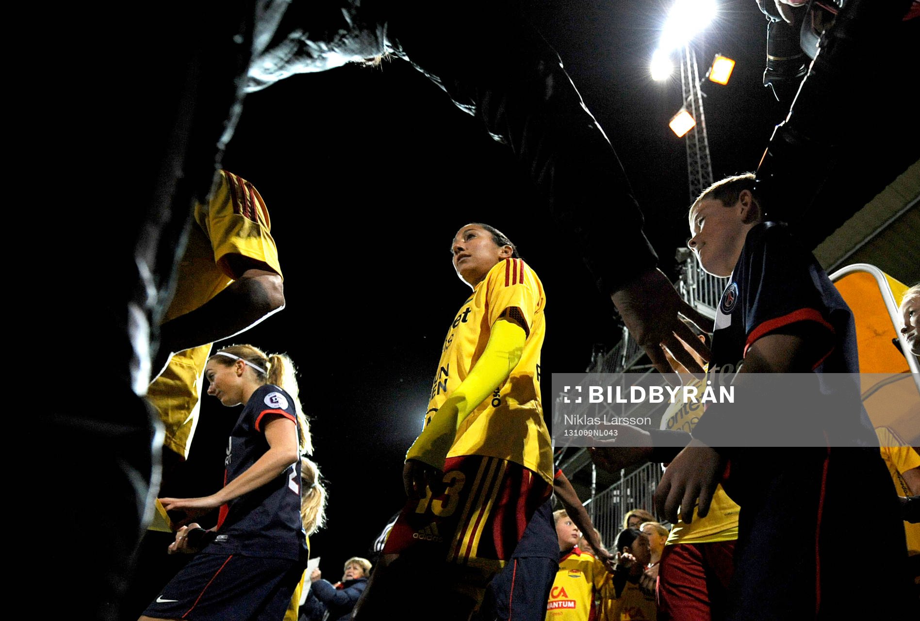 Christen Press, Tyresö innan en fotbollsmatch mellan
