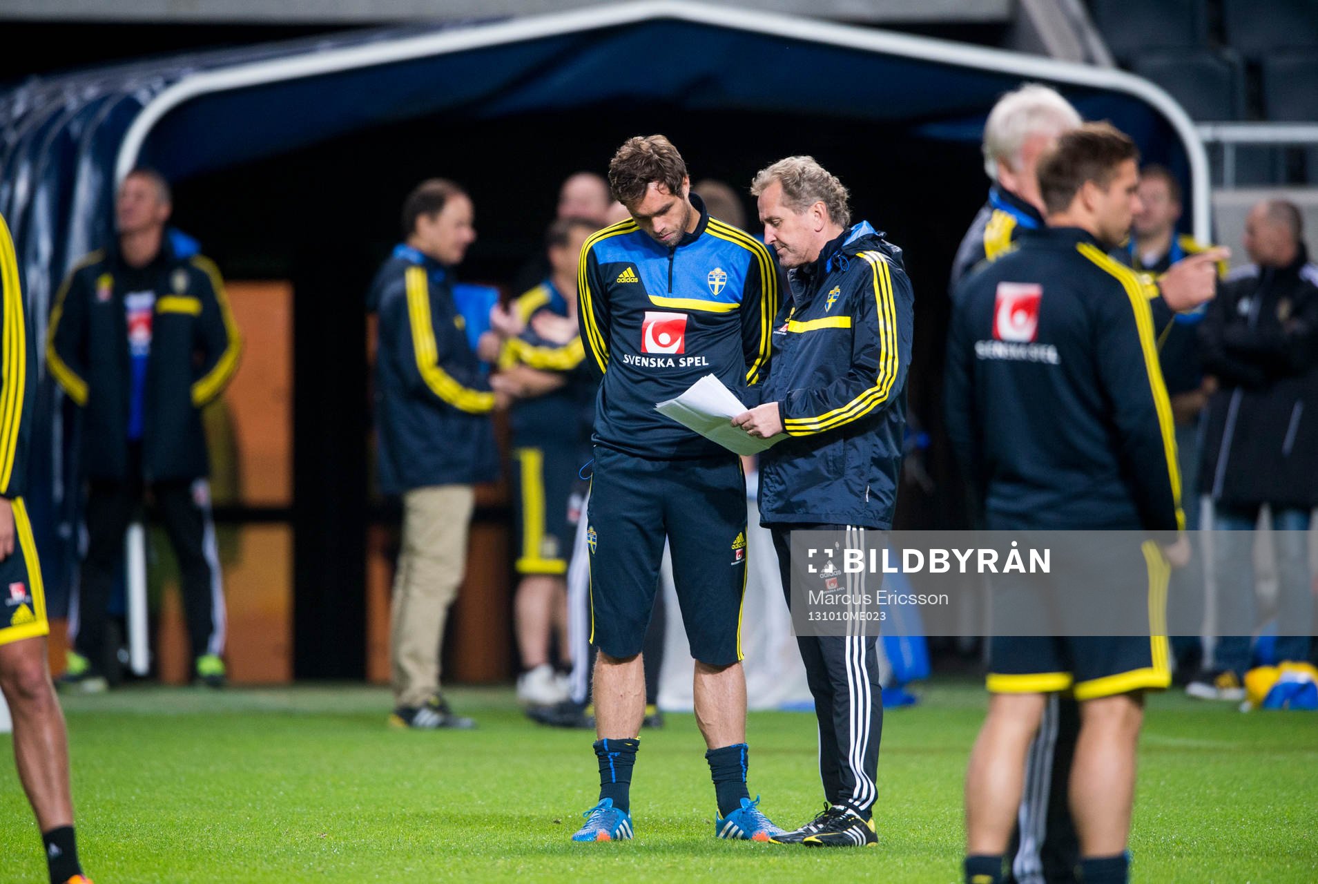 Johan Elmander och Förbundskaptenen Erik Hamrén