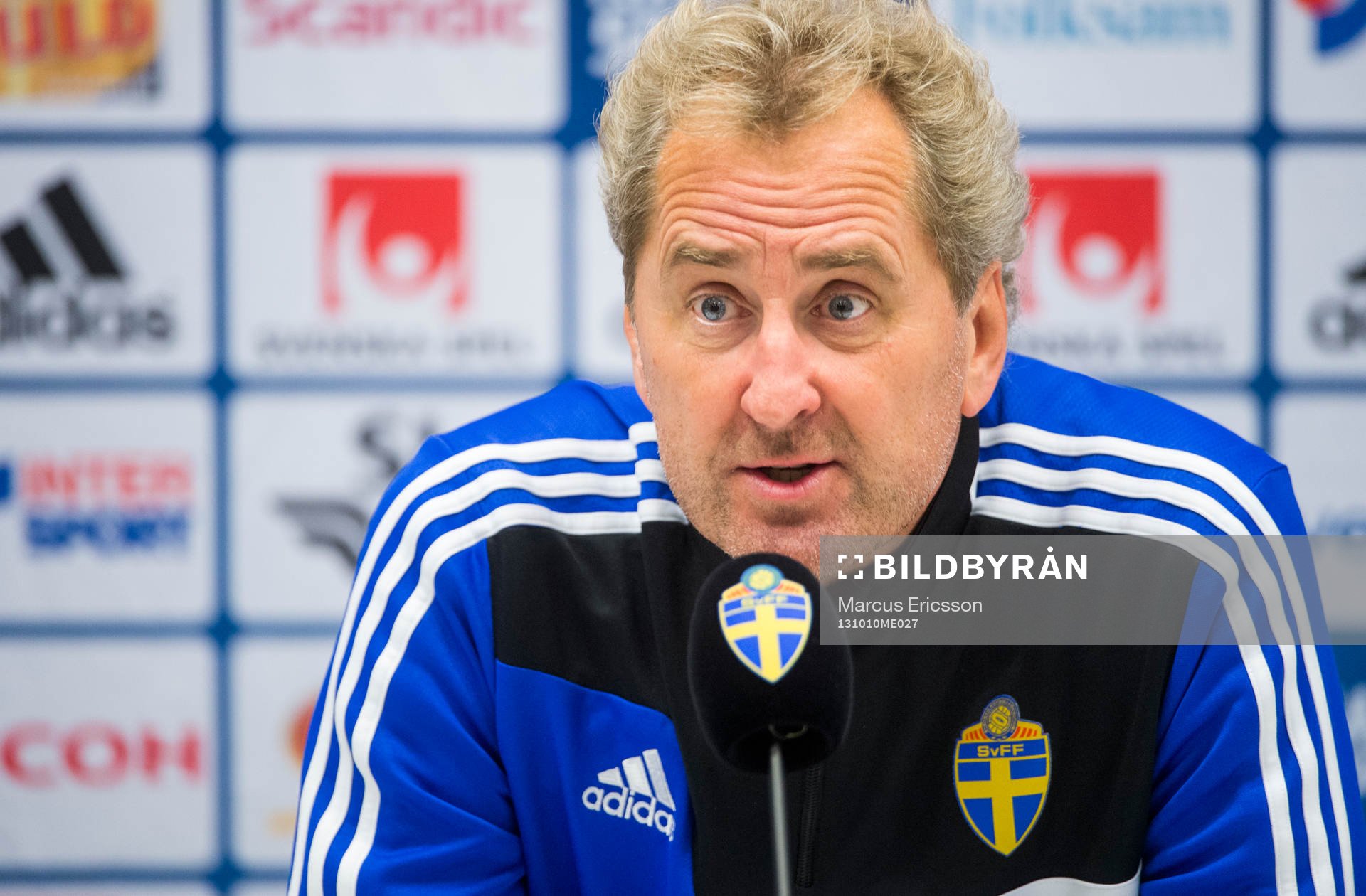 Presskonferens med förbundskaptenen Erik Hamrén
