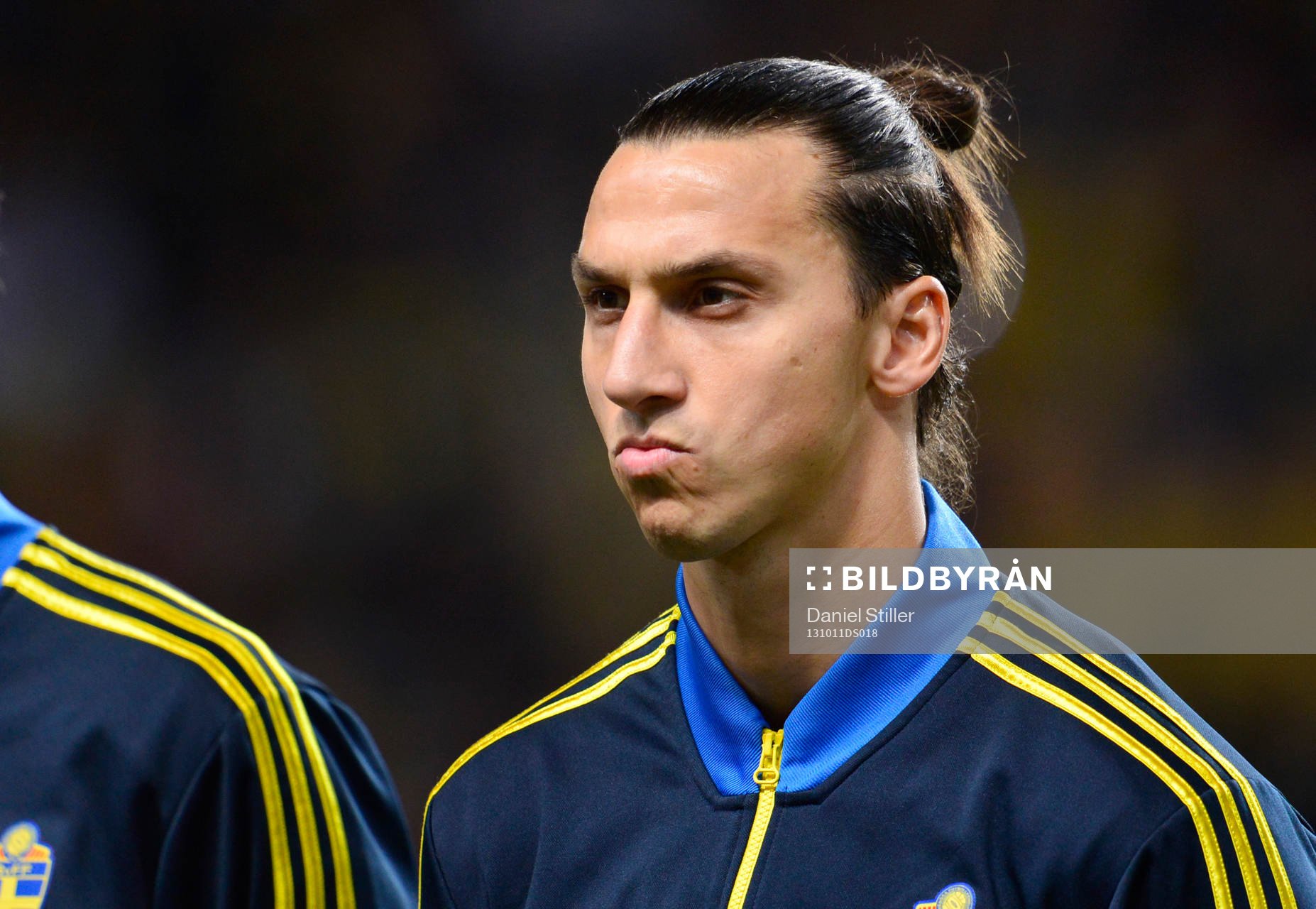 Sveriges Zlatan Ibrahimovic vid lineup innan