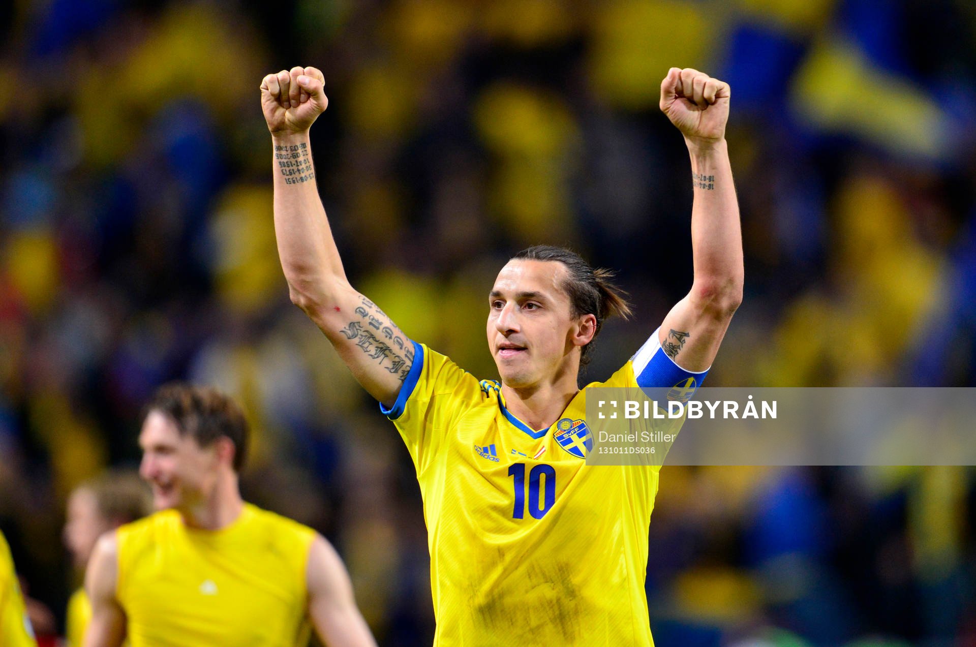 Sveriges Zlatan Ibrahimovic jublar