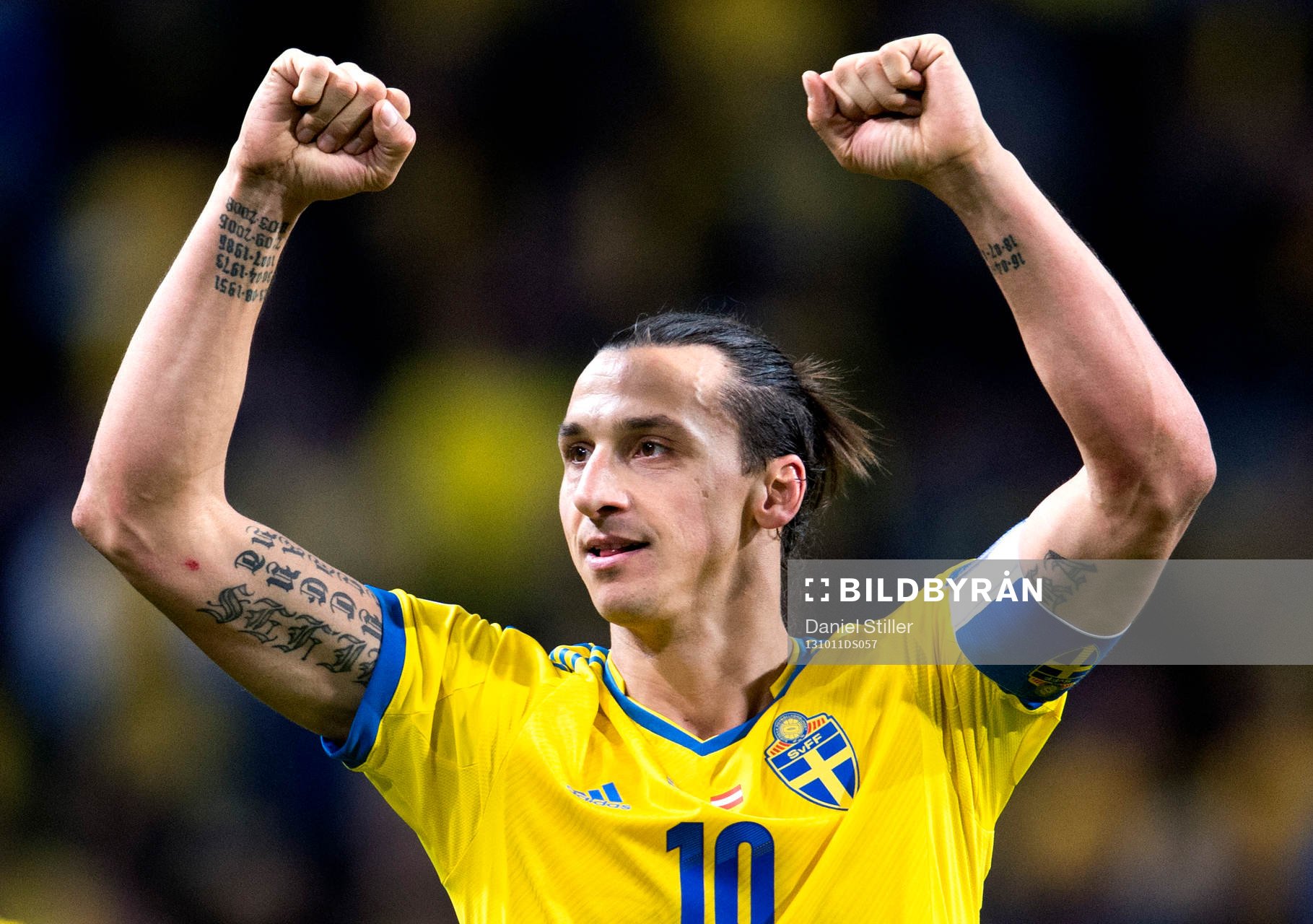 Sveriges Zlatan Ibrahimovic jublar