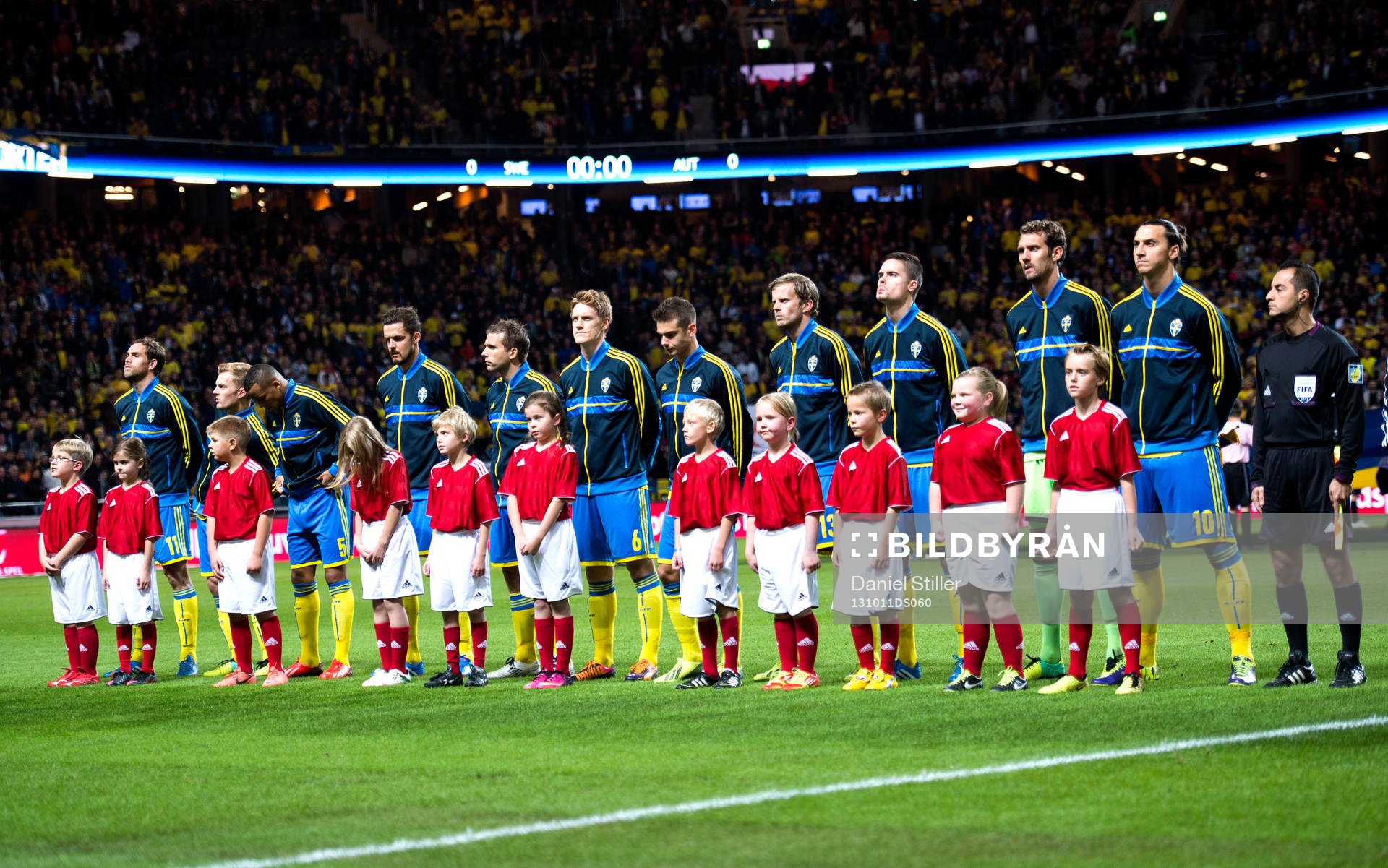 Sveriges lineup innan fotbollsmatchen i VM-kvalet mellan
