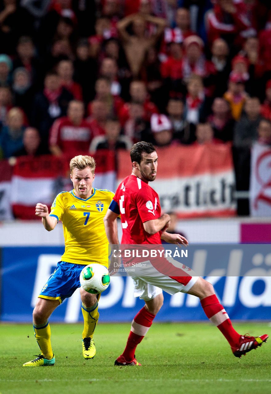Sveriges Sebastian Larsson och Österrikes Christian Fuchs