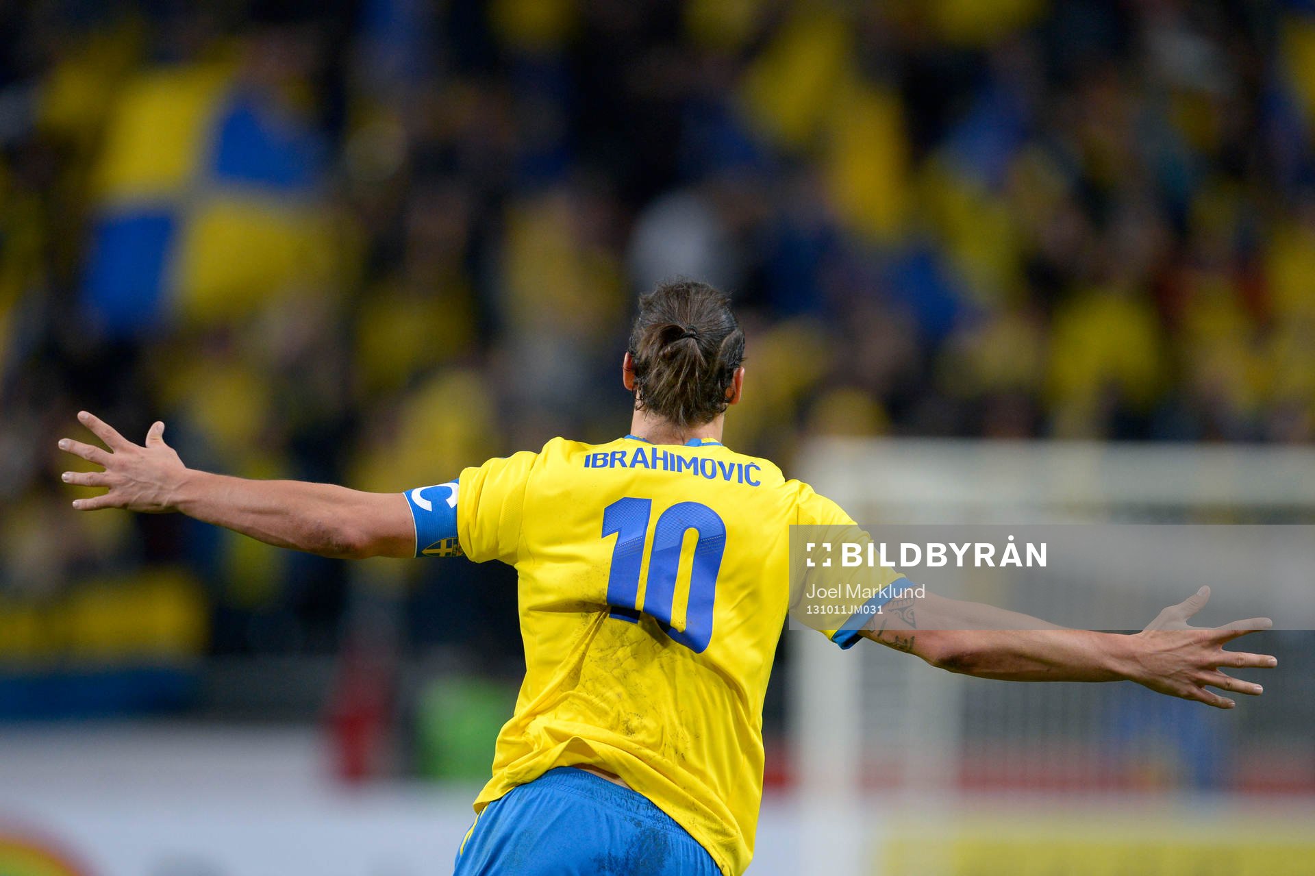 Sveriges Zlatan Ibrahimovic jublar