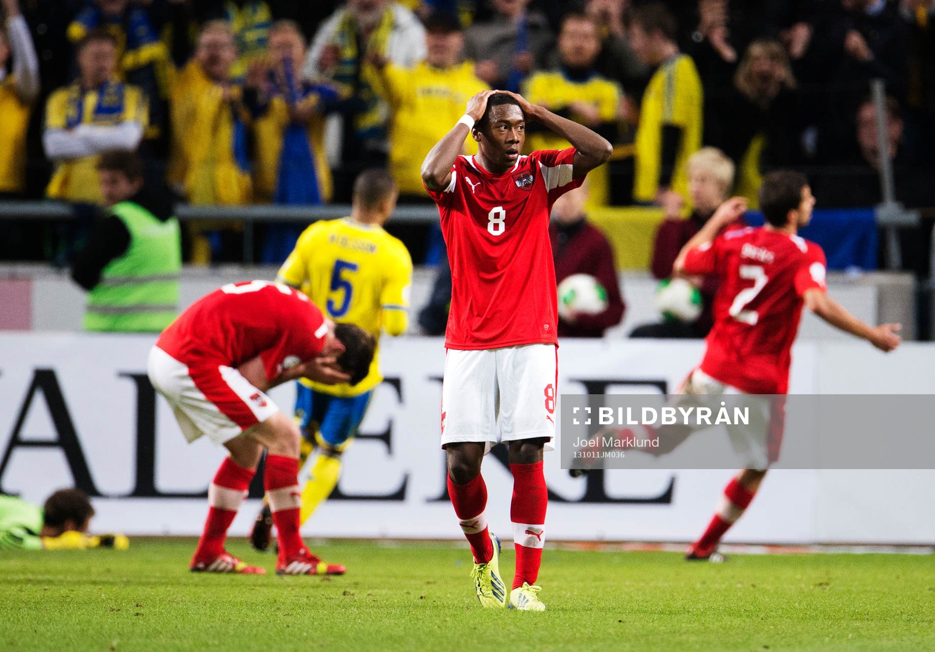 Österrikes David Alaba deppar
