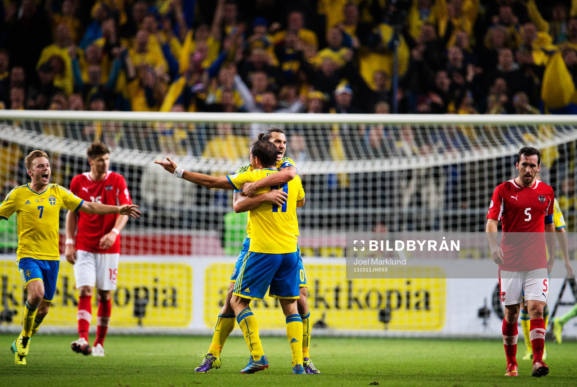 Sveriges Sebastian Larsson, Johan Elmander och Zlatan