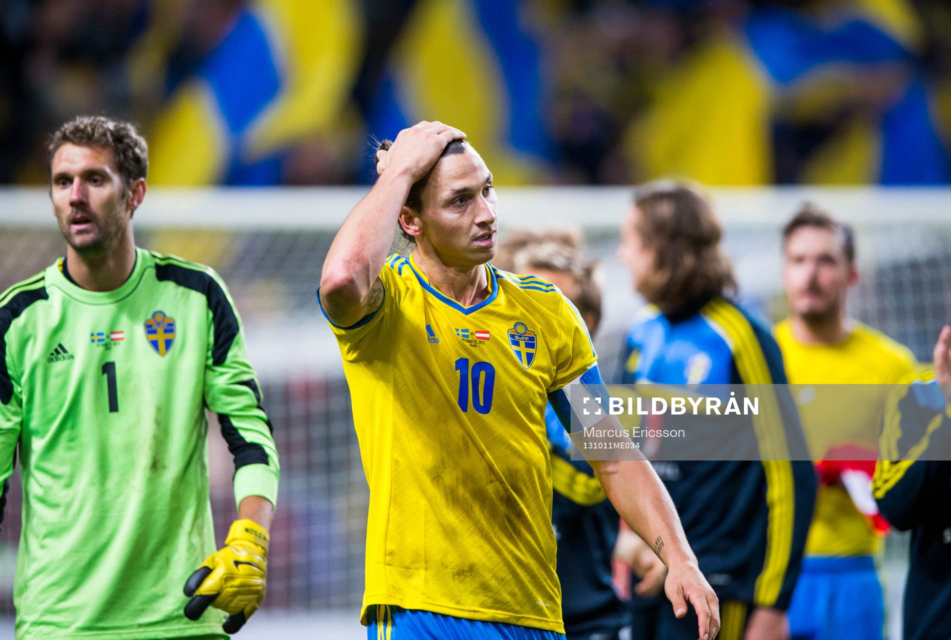 Sveriges Zlatan Ibrahimovic andas ut på