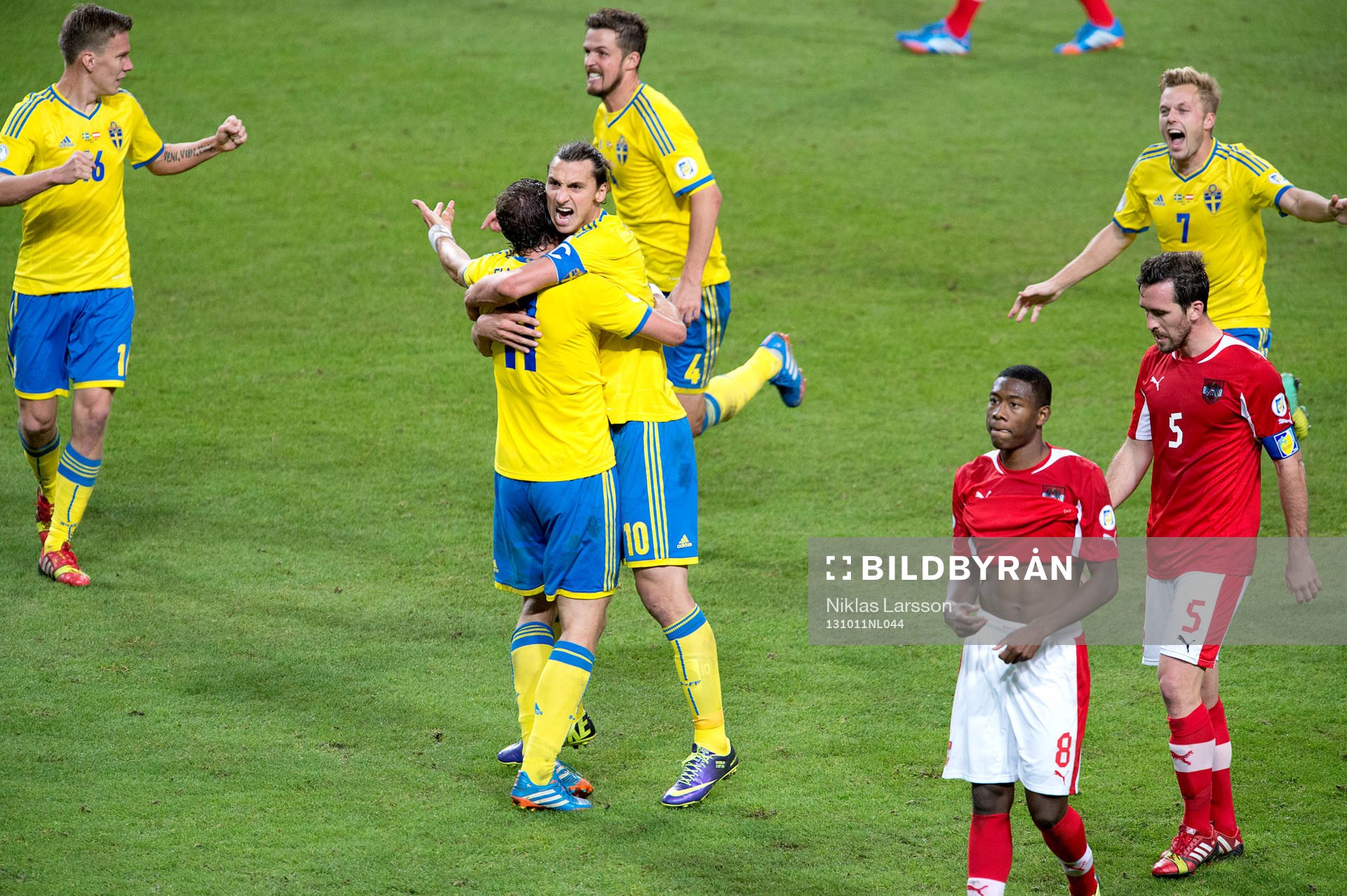 Sveriges Zlatan Ibrahimovic, Sebastian Larsson, Pontus