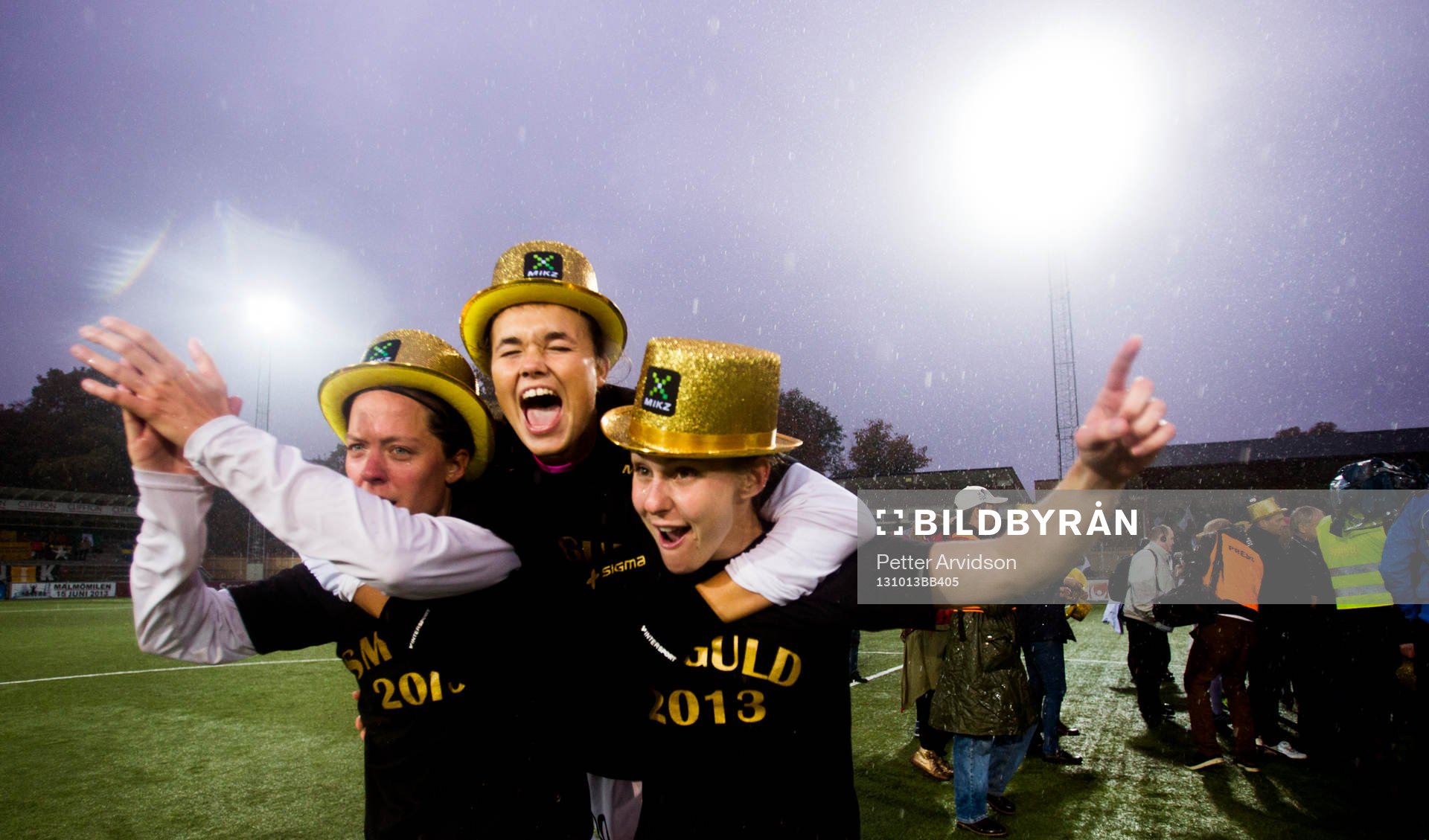 dB Malmös Lina Nilsson, Yoreli Rincón och Manon Melis jublar efter SM-guld