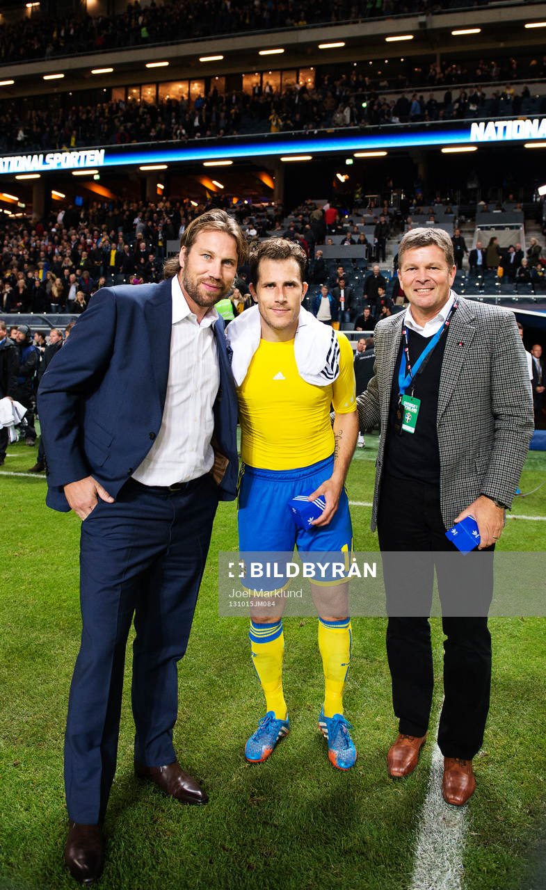 Peter Forsberg, Tobias Hysén och Svenska Spels vd Lennart