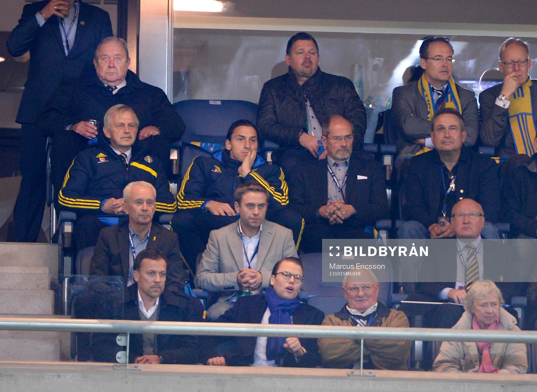 Sveriges Zlatan Ibrahimovic på läktaren med