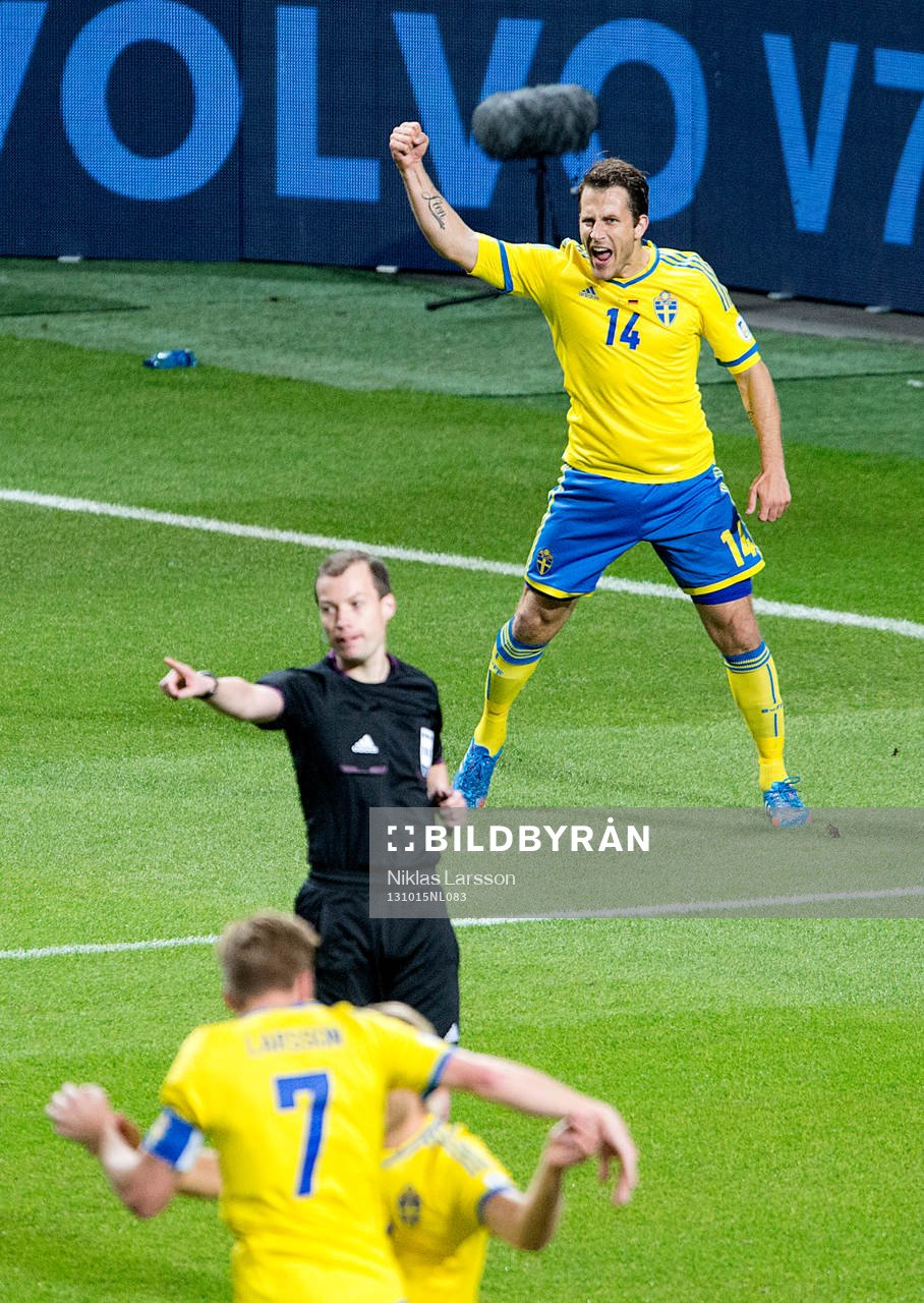 Sveriges Tobias Hysén jublar