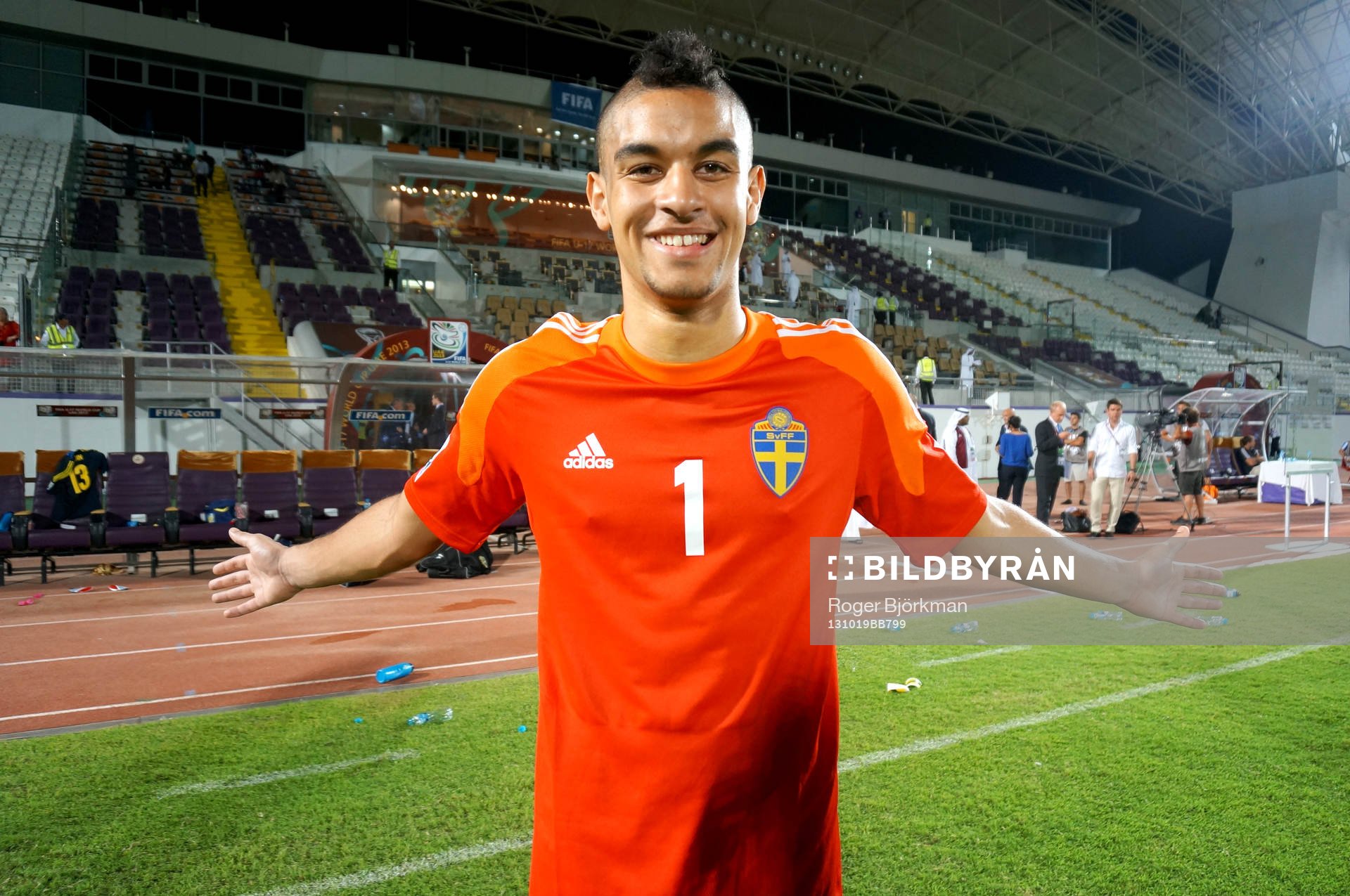 I denna handout-bild från Svenska Fotbollförbundet ses