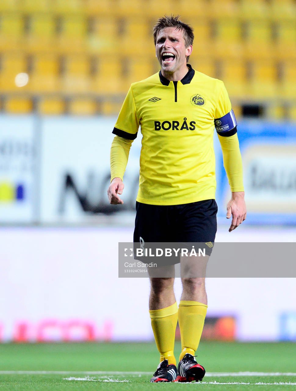 Elfsborgs Anders Svensson under fotbollsmatchen i Europa Leagues gruppspel mellan Elfsborg och Esbjerg den 24 oktober 2013 i Borås.