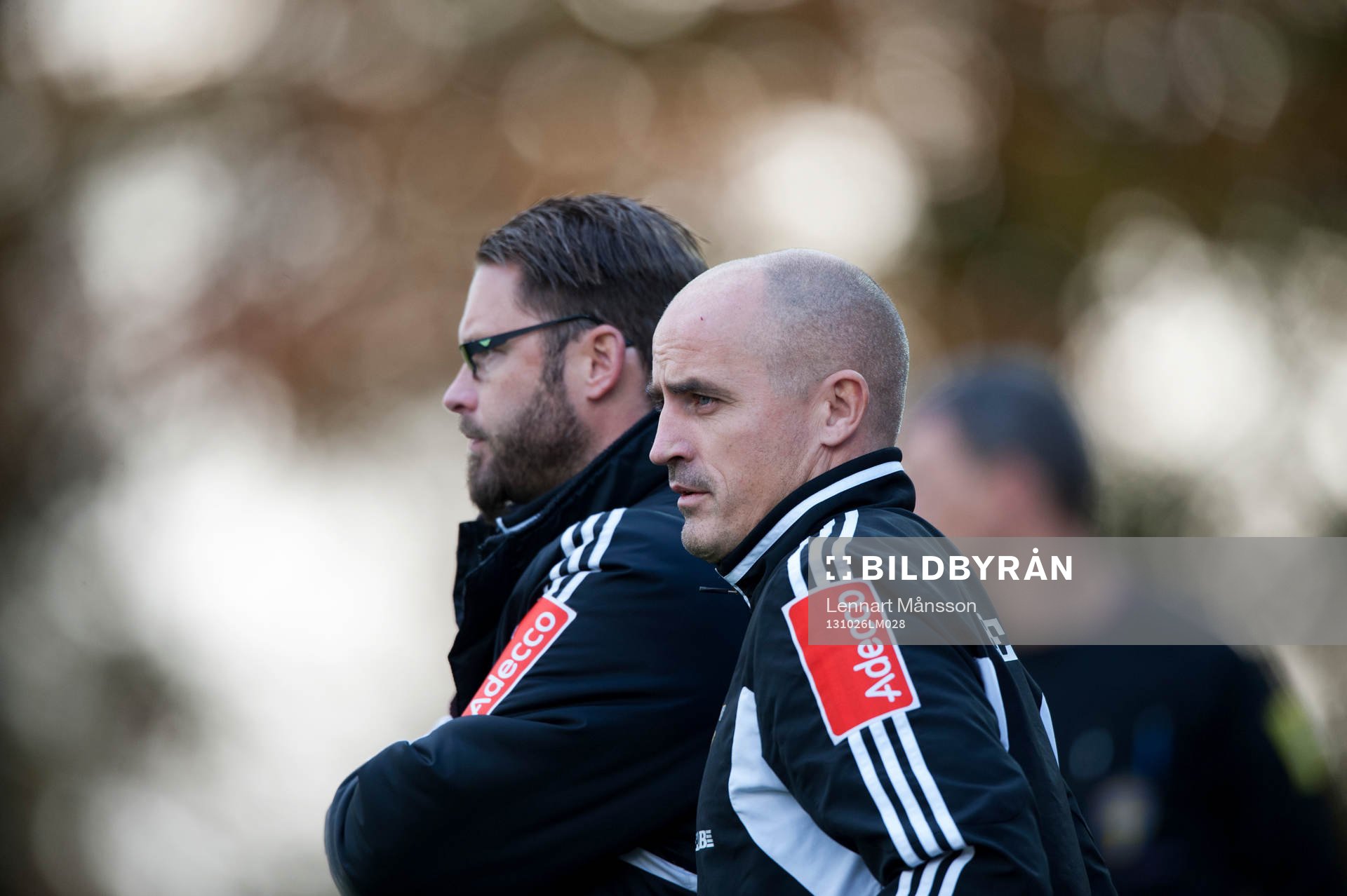 Ängelholms tränare Joakim Persson och Magnus Arvidsson i