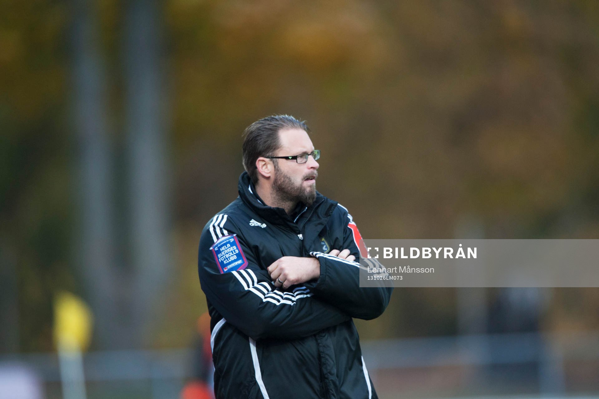 Ängelholms tränare Joakim Persson i matchen i Superettan