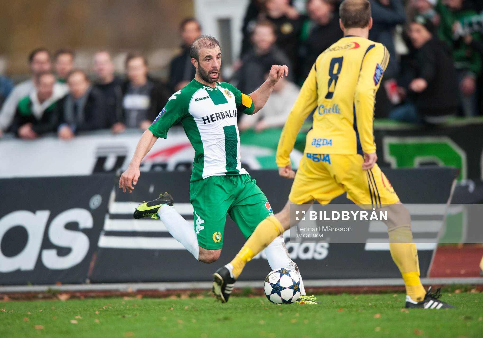 Hammarbys Kennedy Bakircioglu i matchen i Superettan mellan