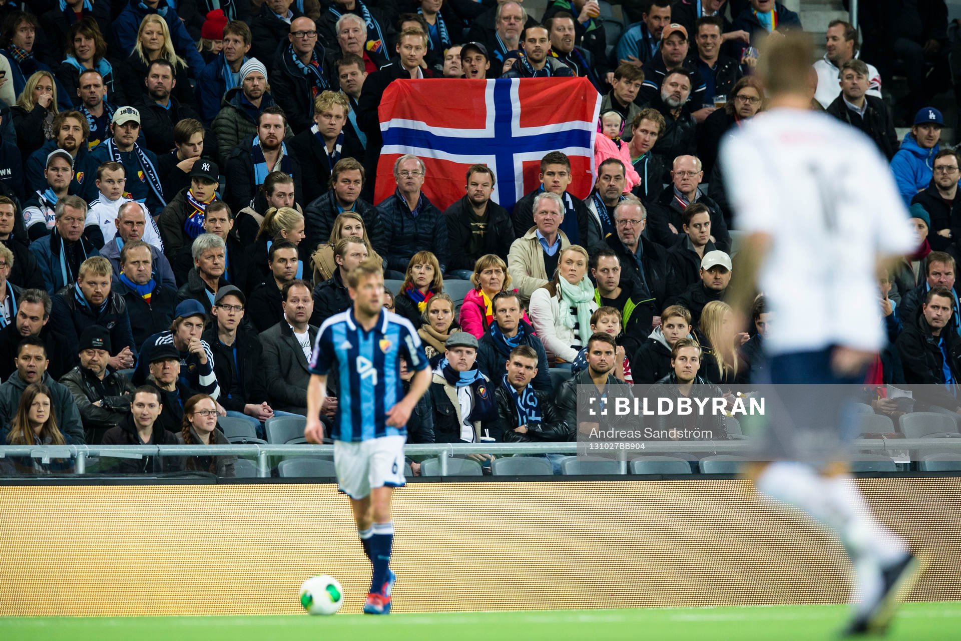 En norsk flagga i publiken