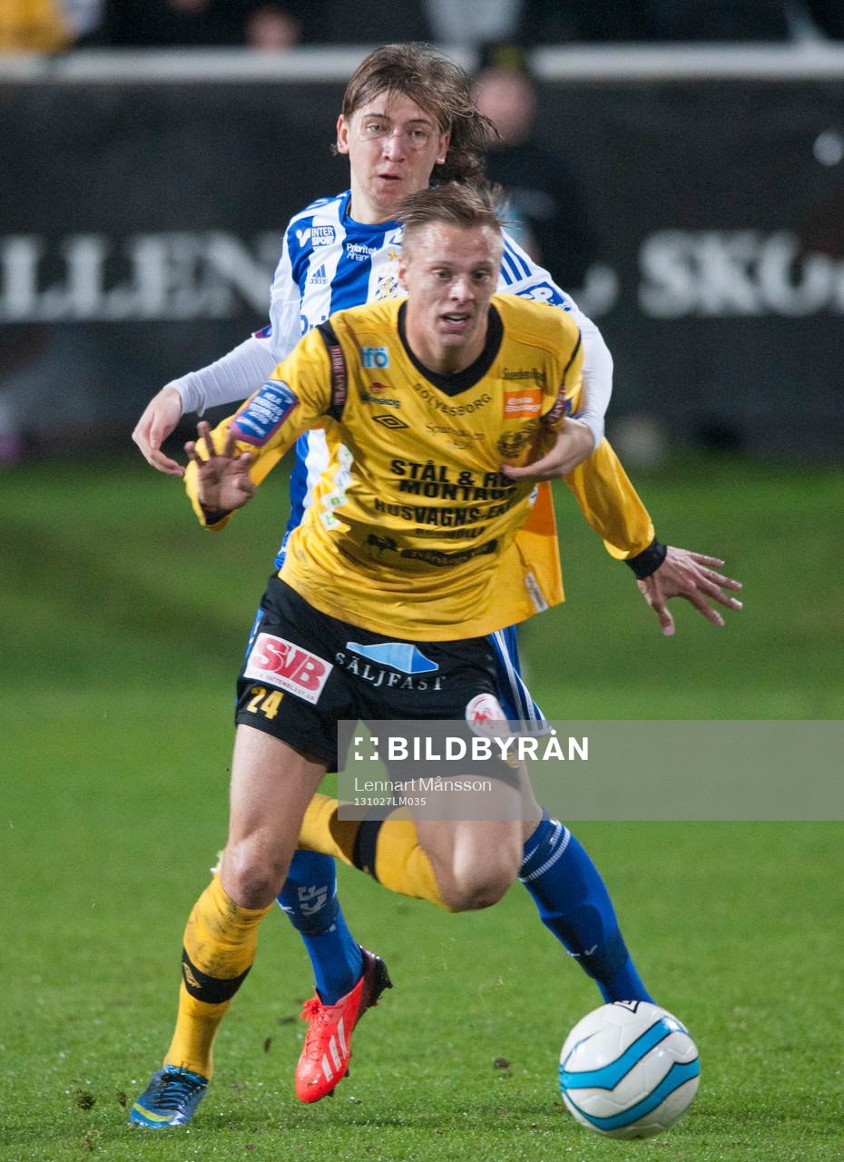 Mjällbys Mattias Håkansson och Göteborgs Darijan Bojanic