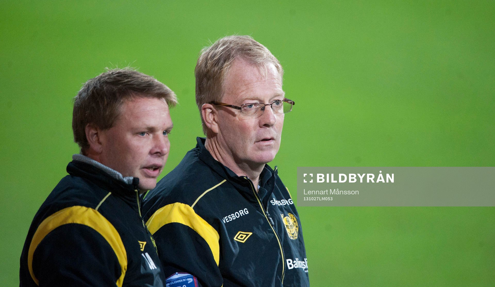 Mjällbys tränarteam Jonas Andersson och Lars Jacobsson  i