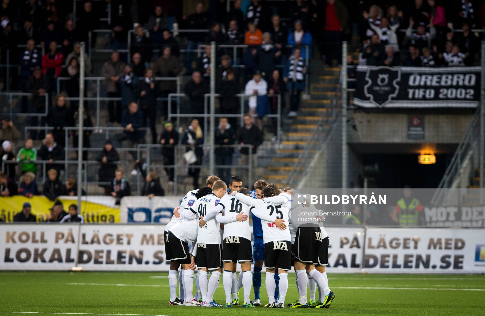 Örebro innan avspark  i Superettan mellan Örebro och GAIS