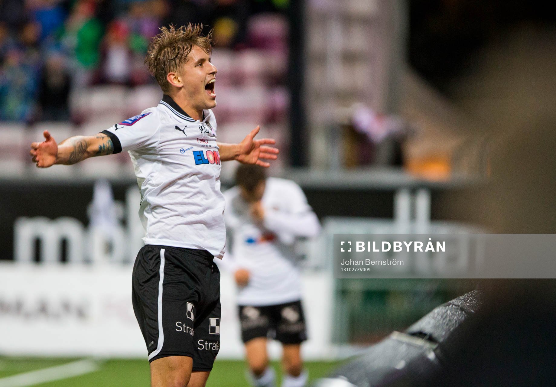 Örebros Daniel Björnkvist jublar efter 4-0 målet i Superettan mellan Örebro och GAIS den 27 oktober 2013 i Örebro.