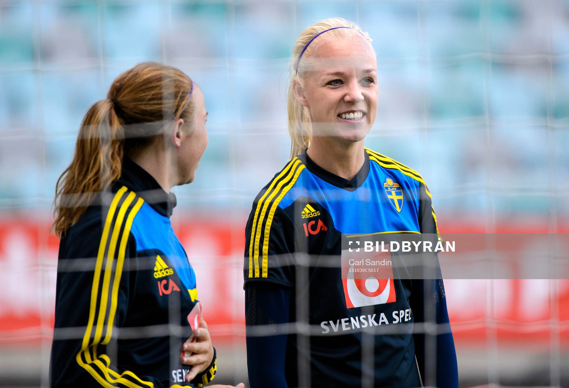 Sveriges Caroline Seger under fotbollsträningen den 30 oktober 2013 i Göteborg.