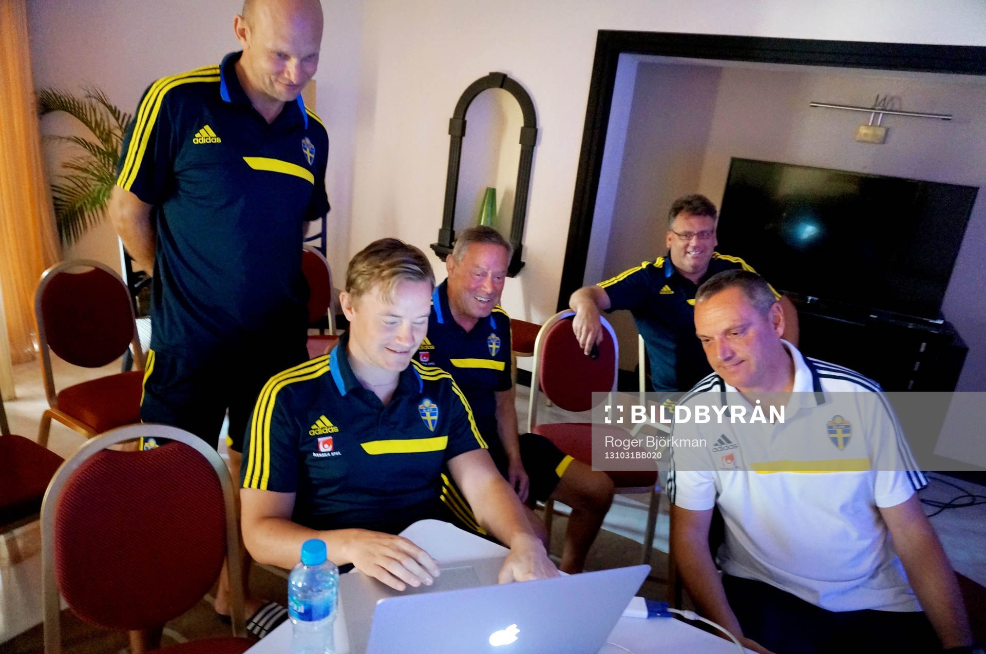 I denna handout-bild från Svenska Fotbollförbundet ses