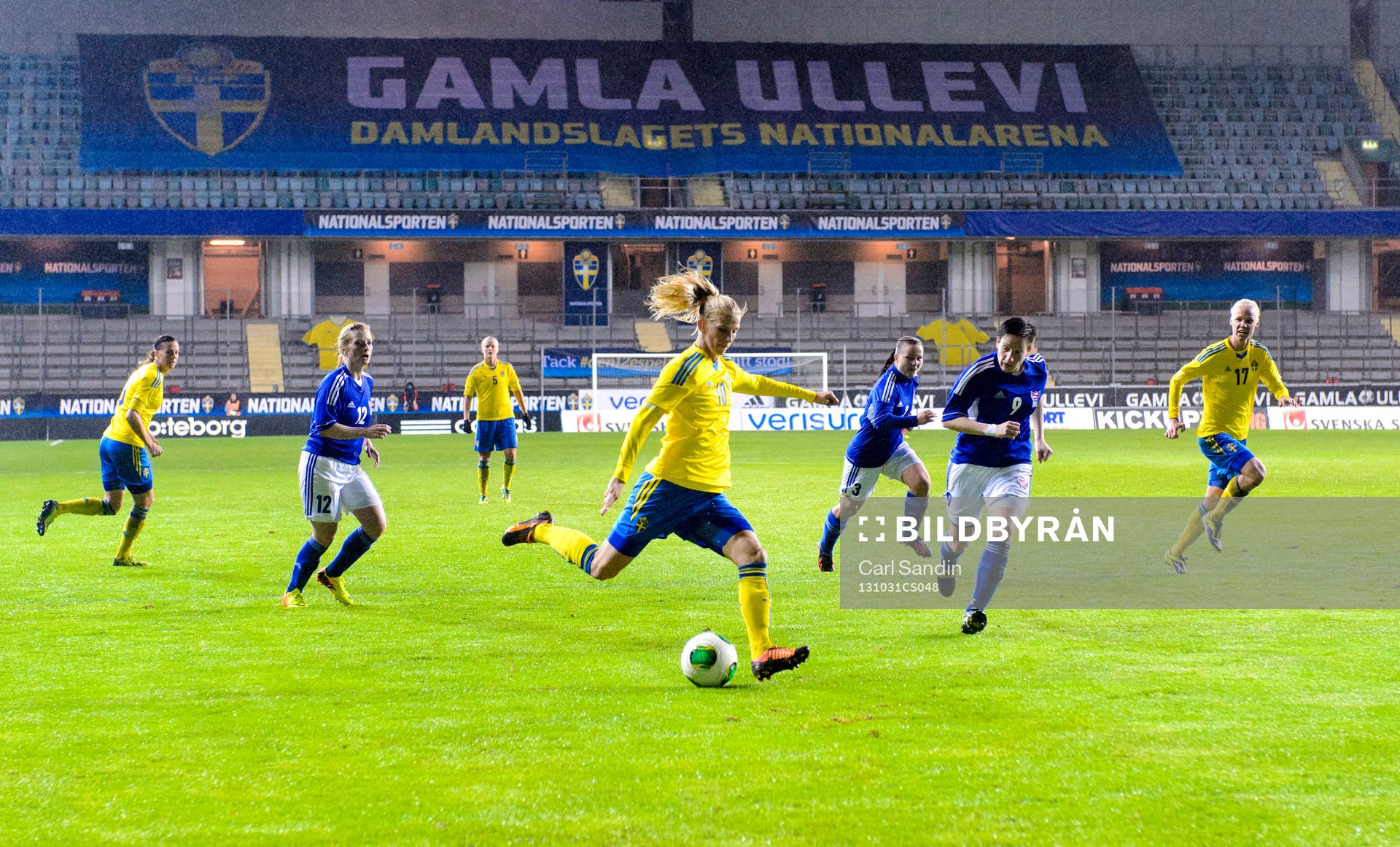 Sveriges Sofia Jakobsson laddar för skott på Gamla Ullevi