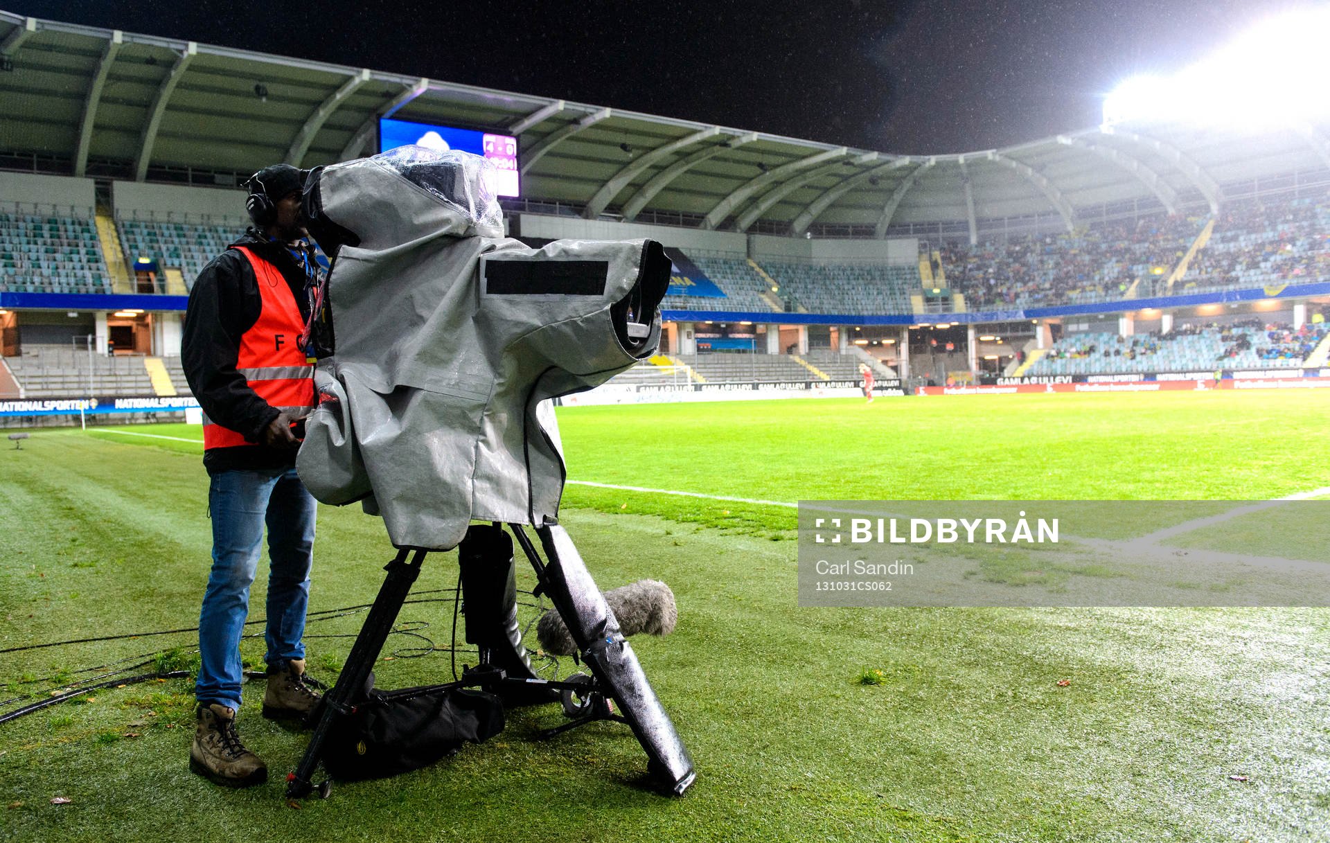 En tv--kamera på Gamla Ullevi