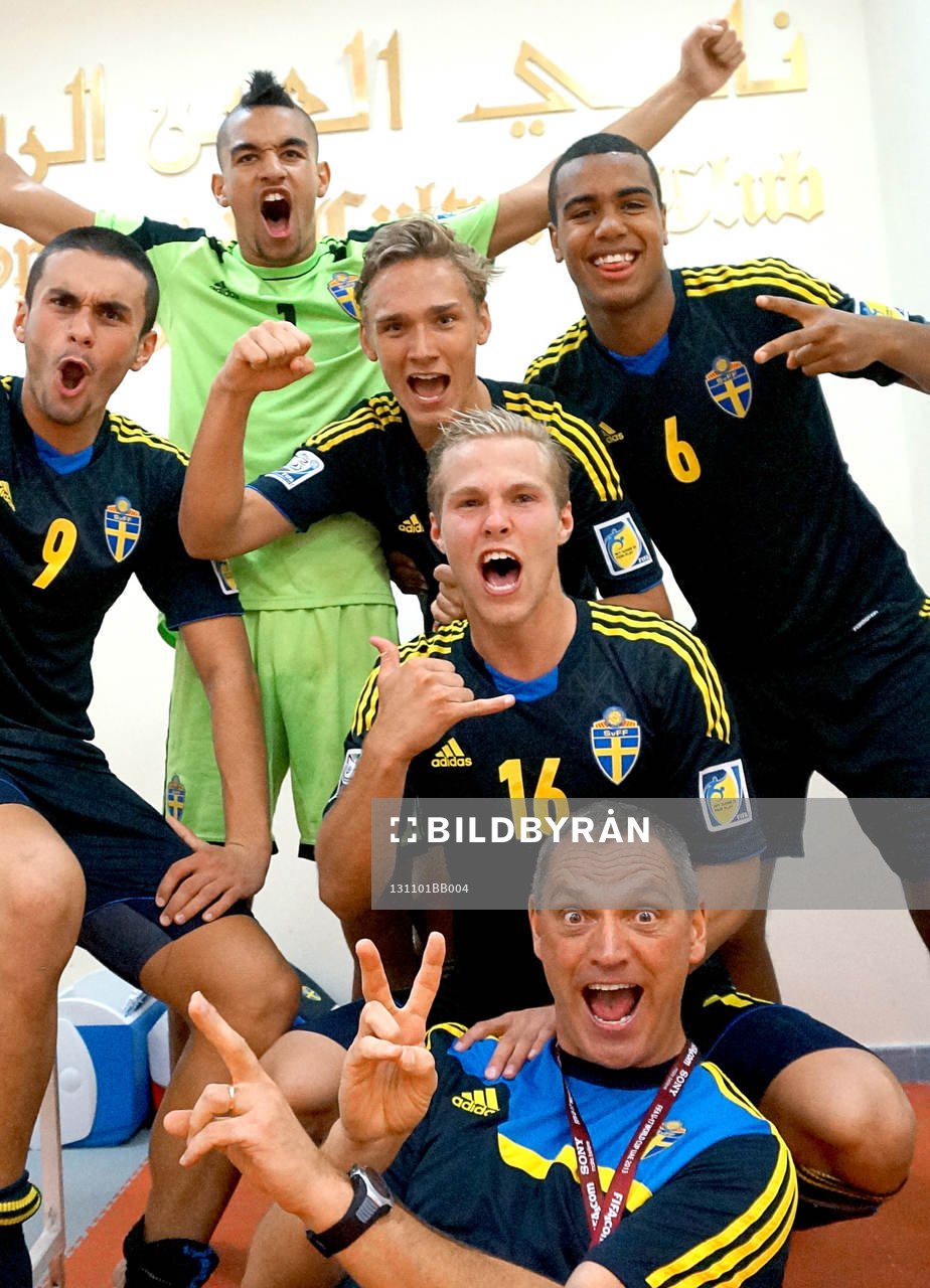 I denna handoutbild från Svenska Fotbollsförbundet syns