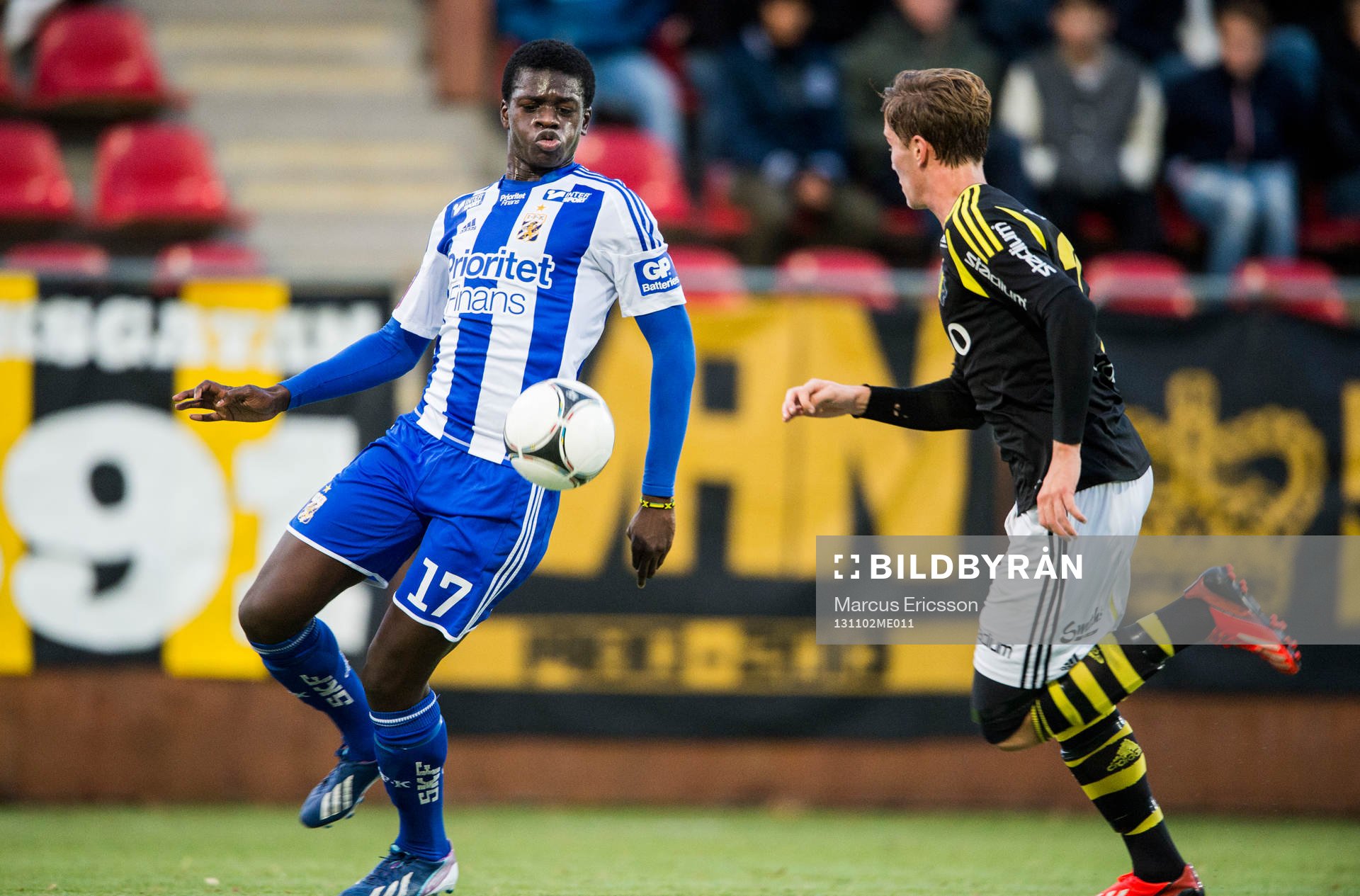 Göteborgs Billhall Titi under fotbollsmatchen mellan AIK och Göteborg i U19-slutpel den 26 oktober 2013 i Stockholm.