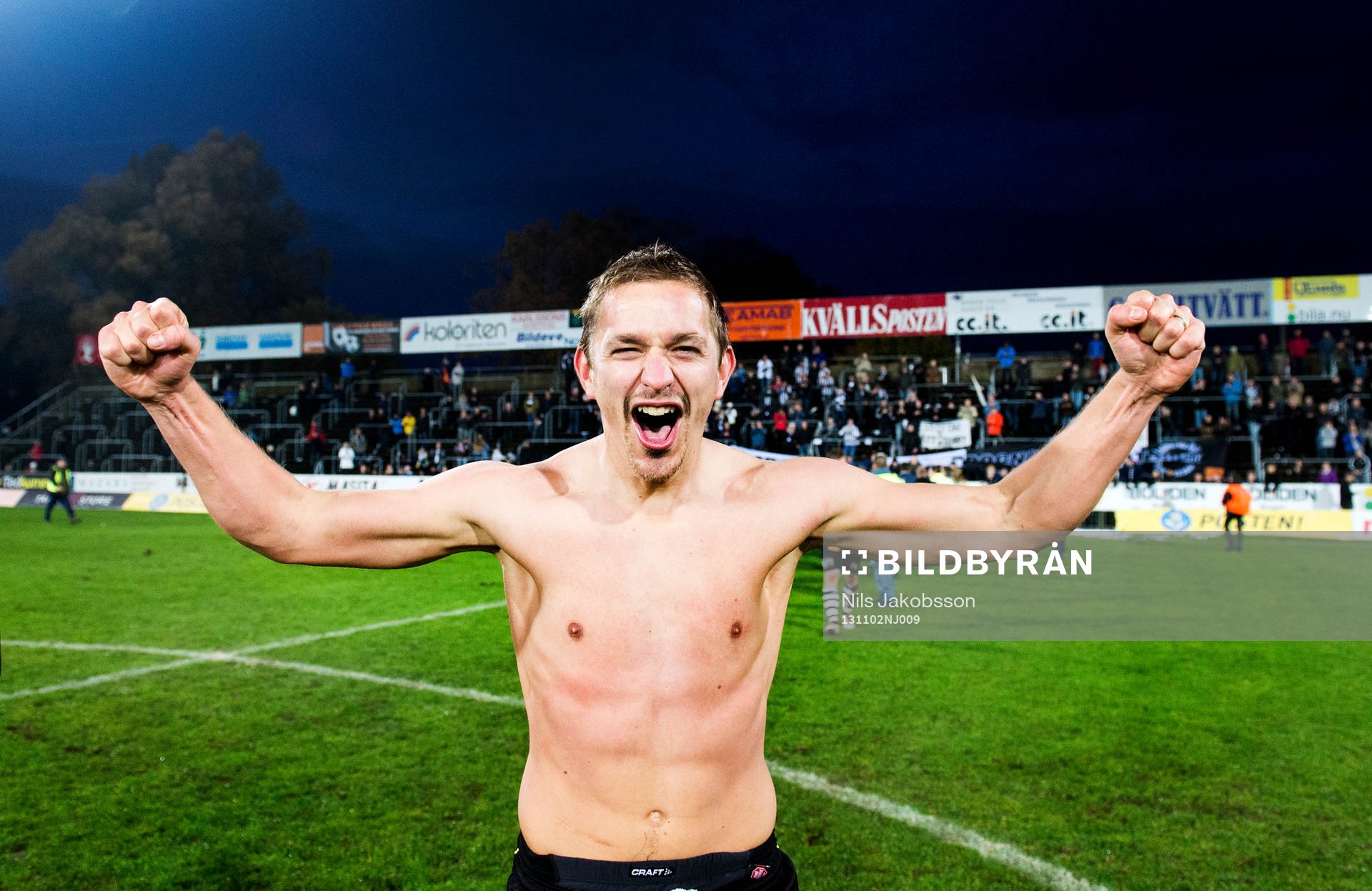 Landskrona BOIS Fredrik Olsson jublar