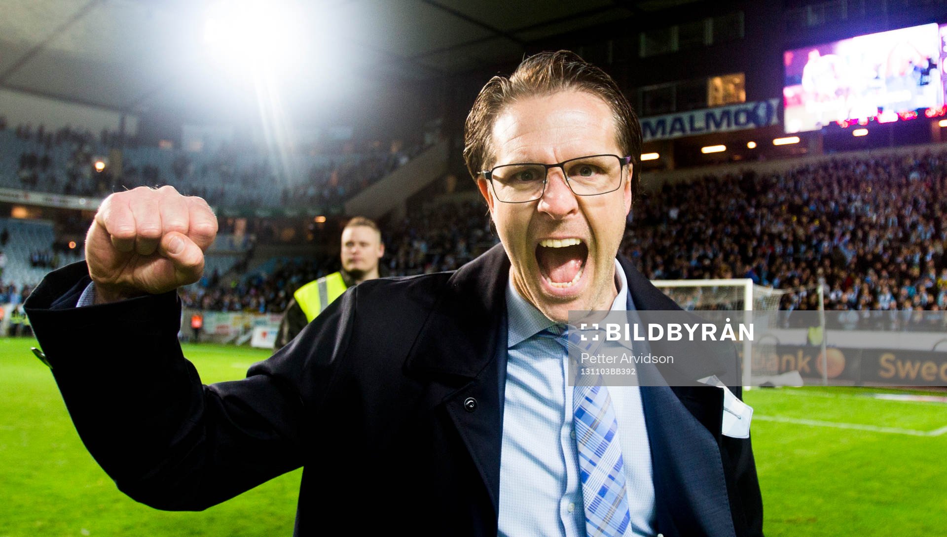 Malmö FFs tränare Rikard Norling jublar