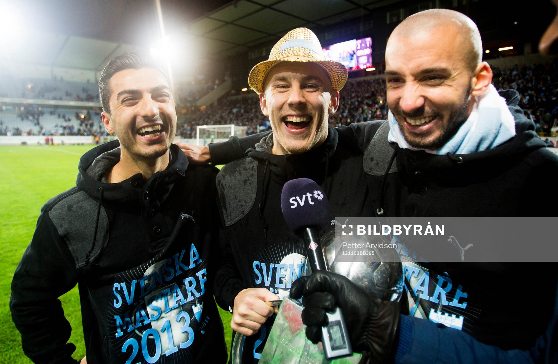 Malmö FFs Jiloan Hamad, Magnus Eriksson och Guillermo