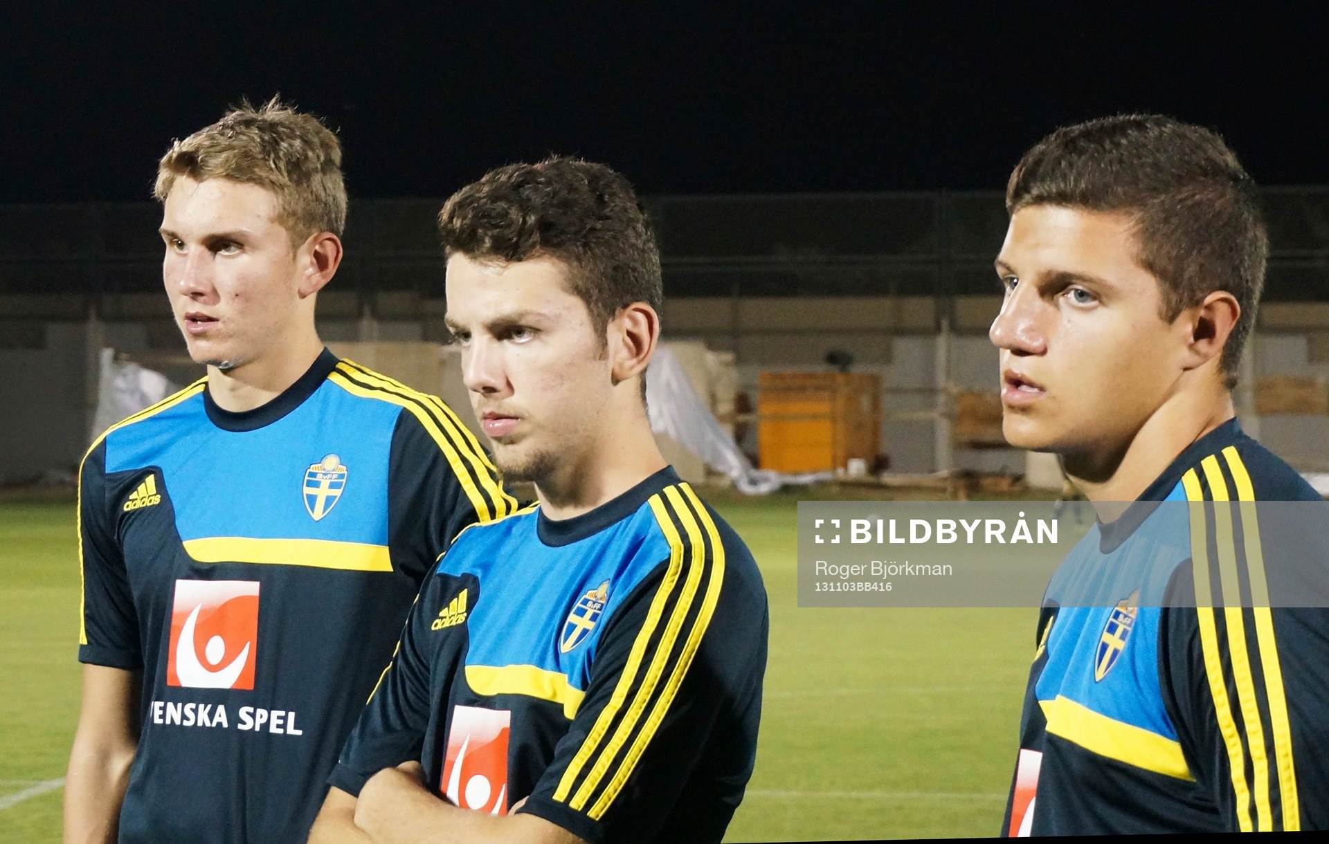 I denna handout-bild från Svenska Fotbollförbundet ses från vänster, Ali Suljic, Erdal Rakip, Christer Lipovac i Dubai i Förenade Arabemiraten den 3 november 2013.