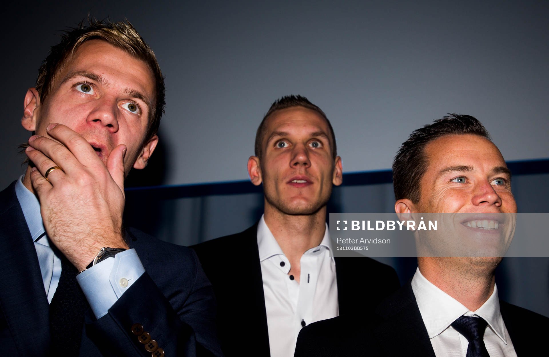 Malmös målvakt Johan Dahlin, målvakt Robin Olsen och Daniel Andersson