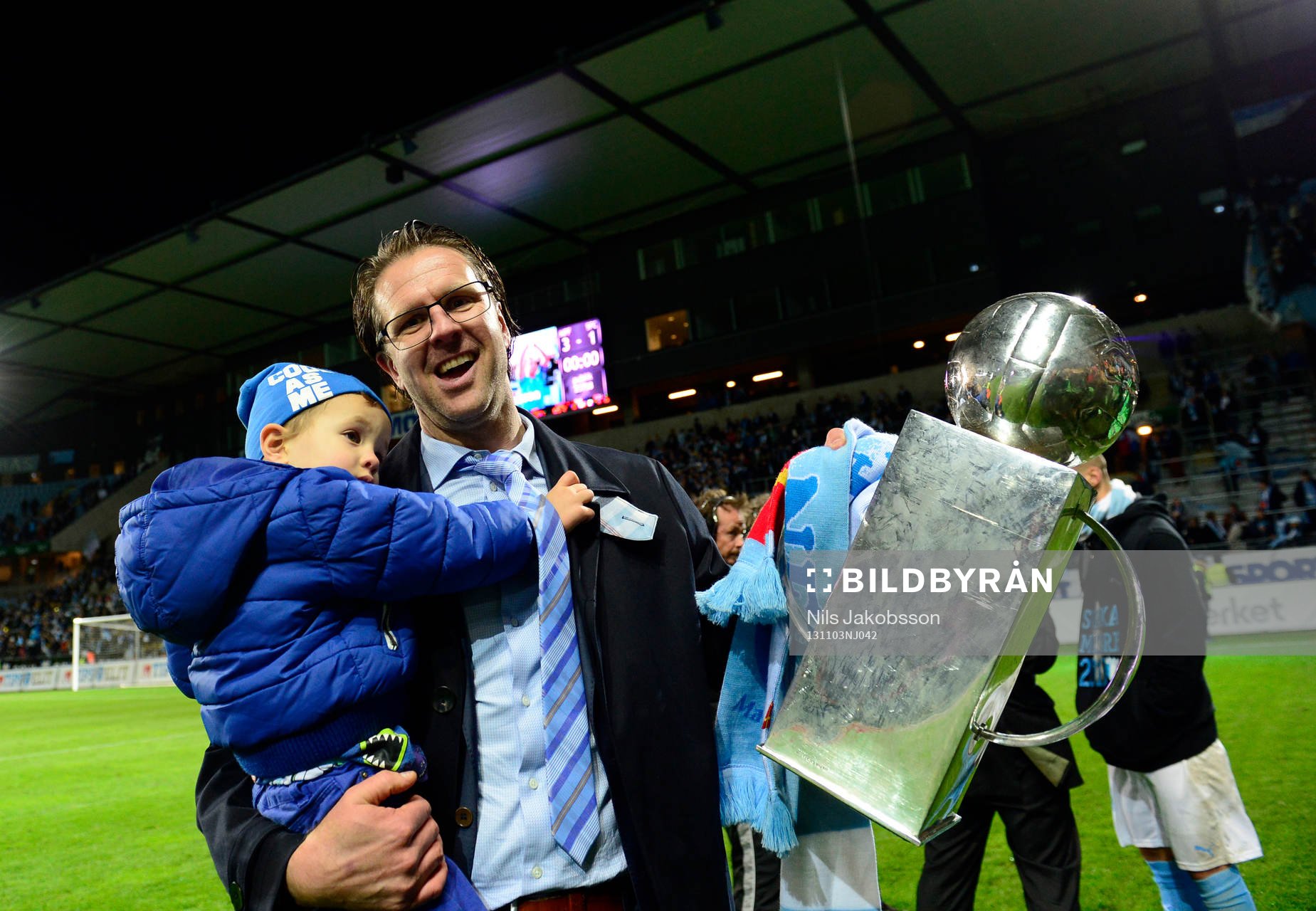 Malmös tränare Rikard Norling och sin son Erik Norling